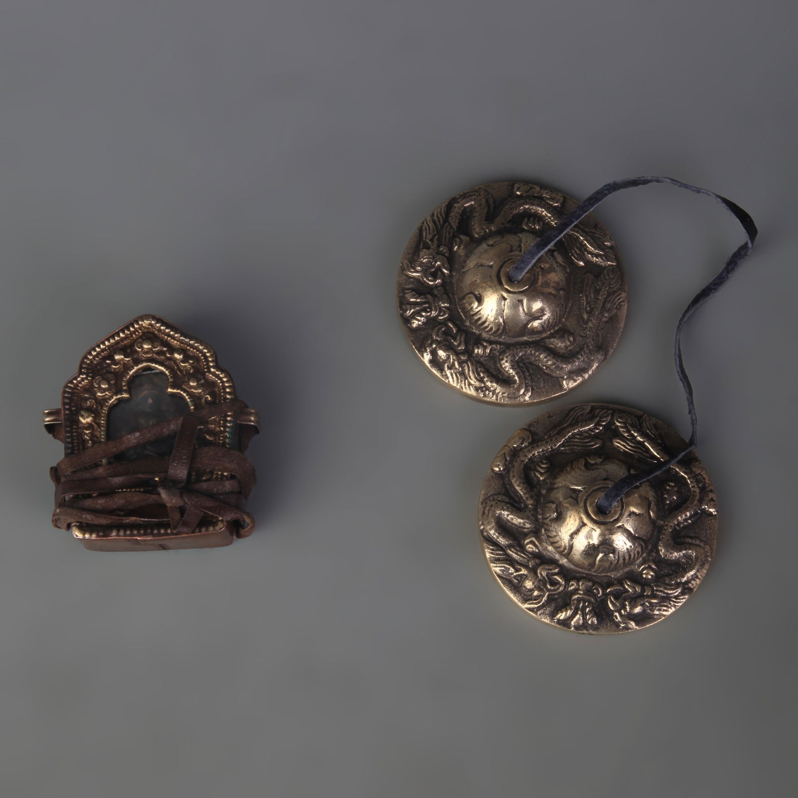 SET OF TIBETAN BUDDHIST RITUAL INSTRUMENTS (1 of 9)