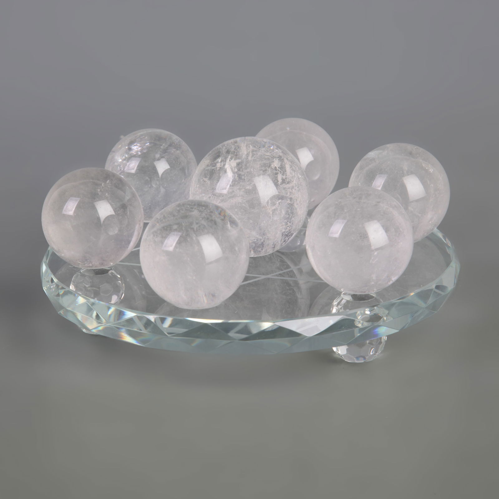 WHITE CRYSTAL SEVEN-STAR ARRAY SET: Modern, Diameter: 1.3 inch to 1.5 inch