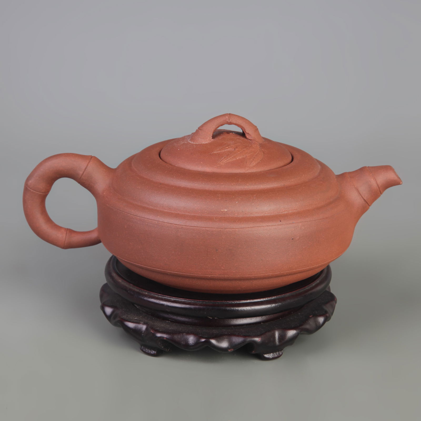 SHORT DRUM-SHAPED YIXING TEAPOT - 5