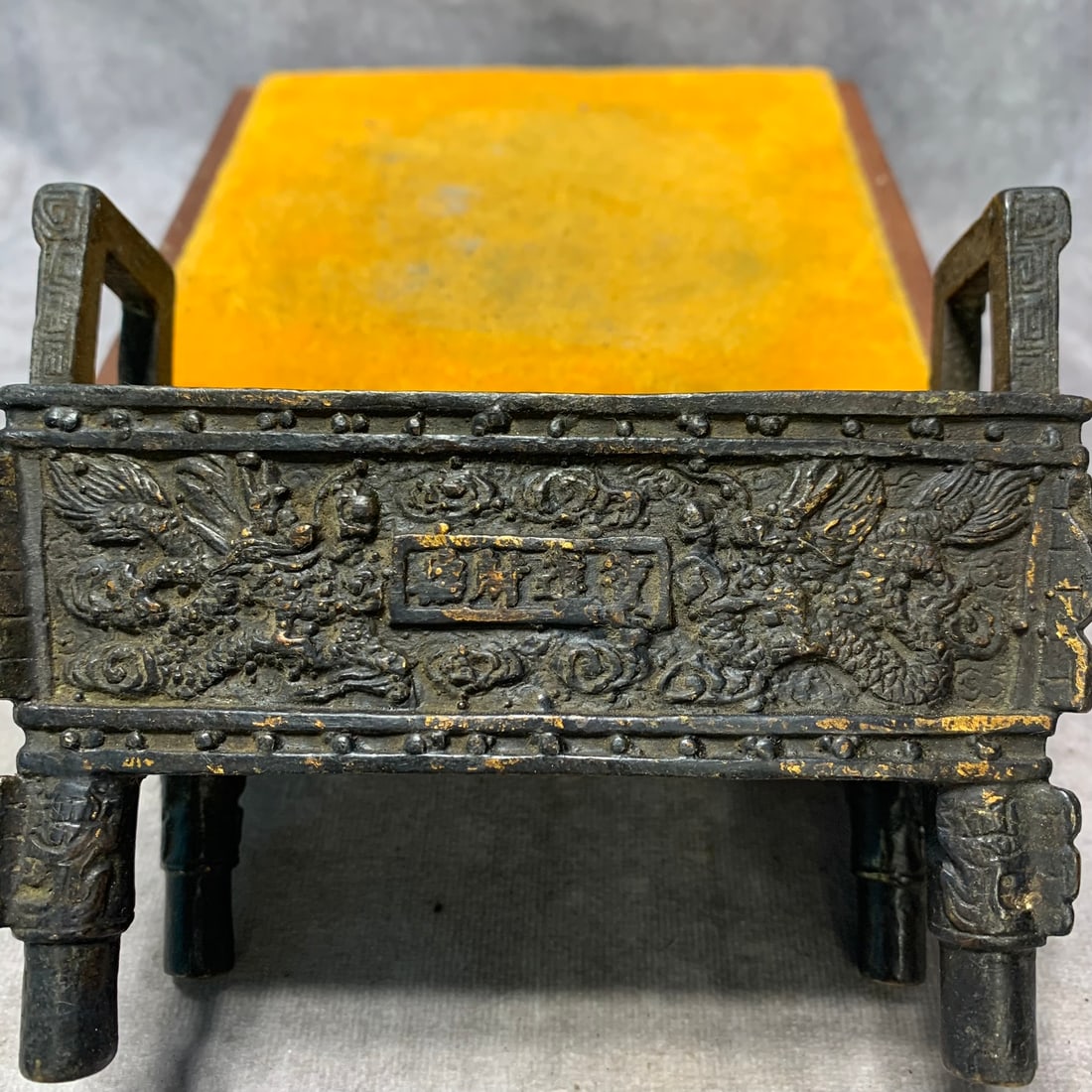 A FINE BRASS MADE CONCH SHAPE TEAPOT - 4