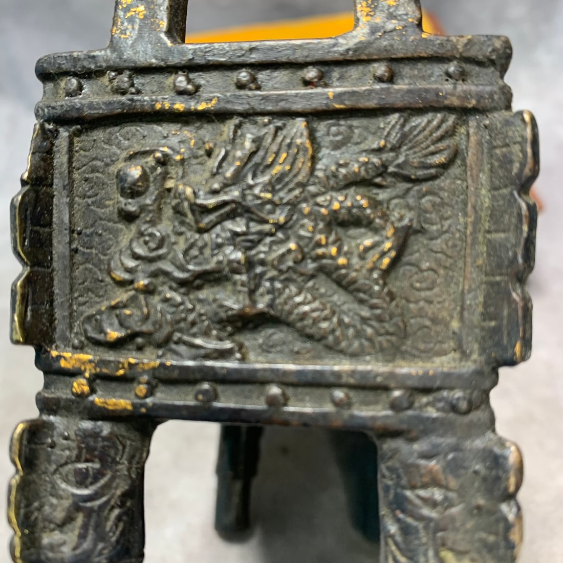 A FINE BRASS MADE CONCH SHAPE TEAPOT - 6