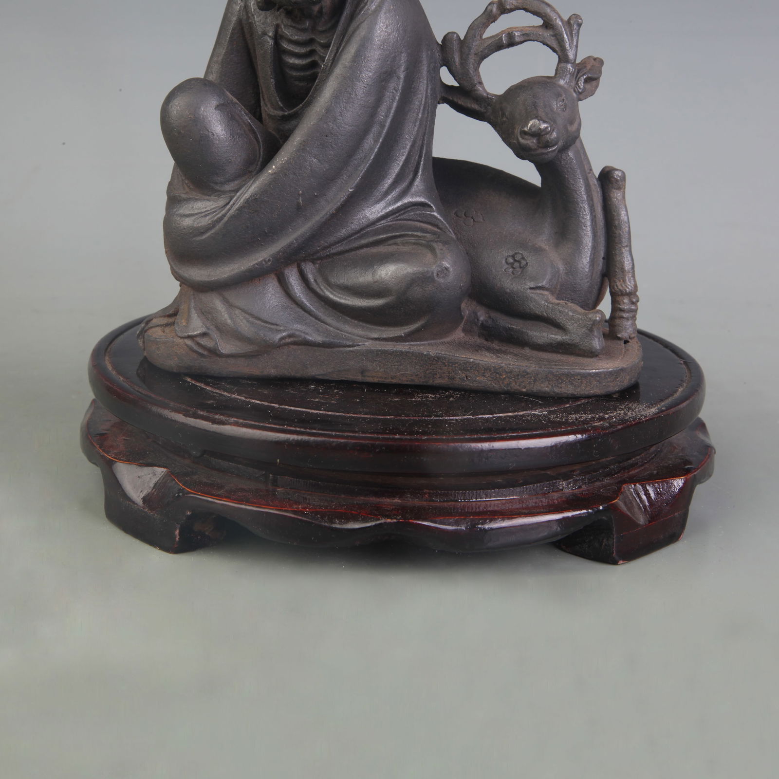 A FINE CAST IRON ARHAT STATUE - 3
