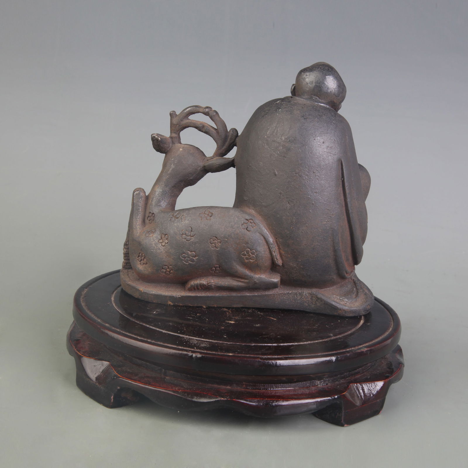 A FINE CAST IRON ARHAT STATUE - 4