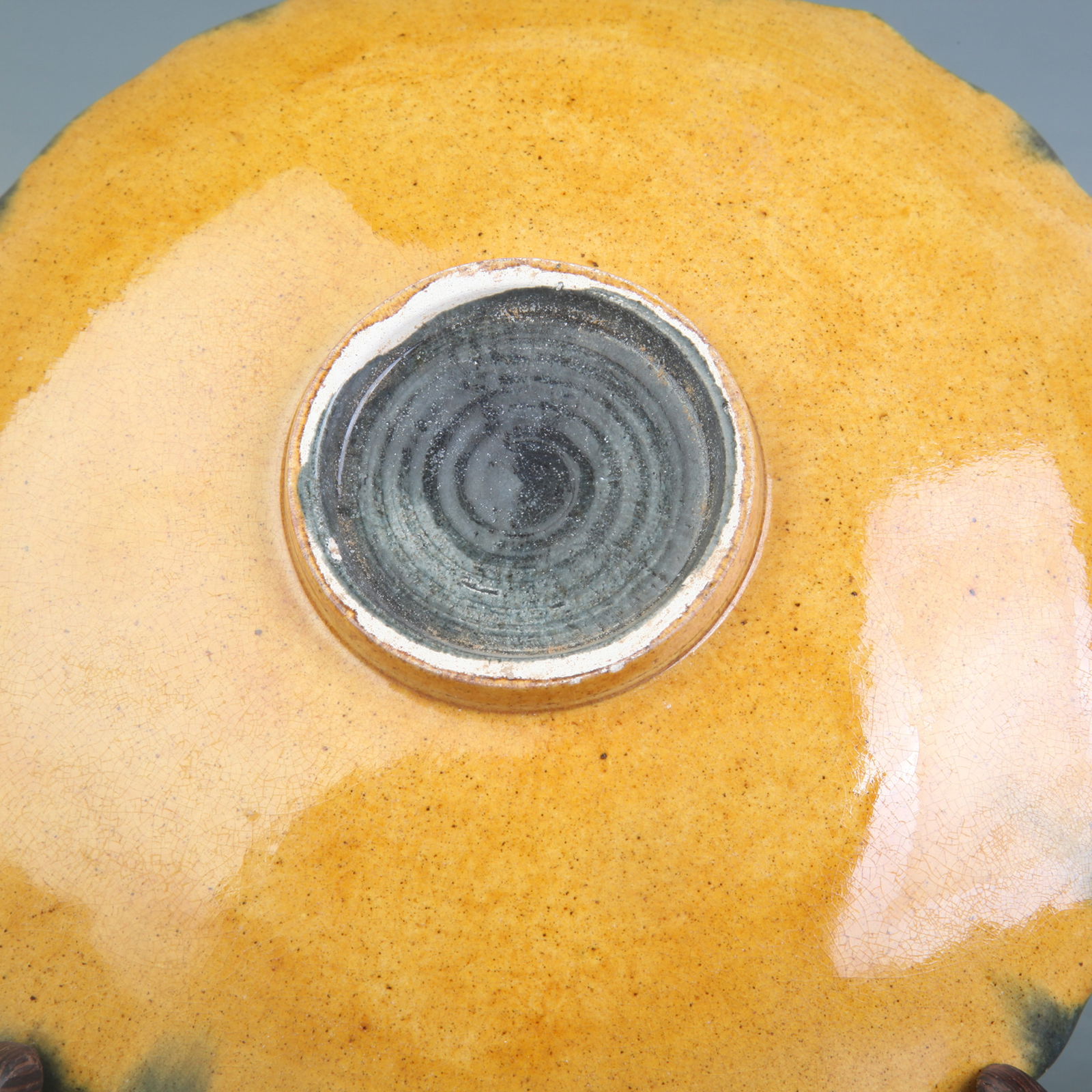 SAN CAI FLORAL PATTERN POTTERY DISH - 5