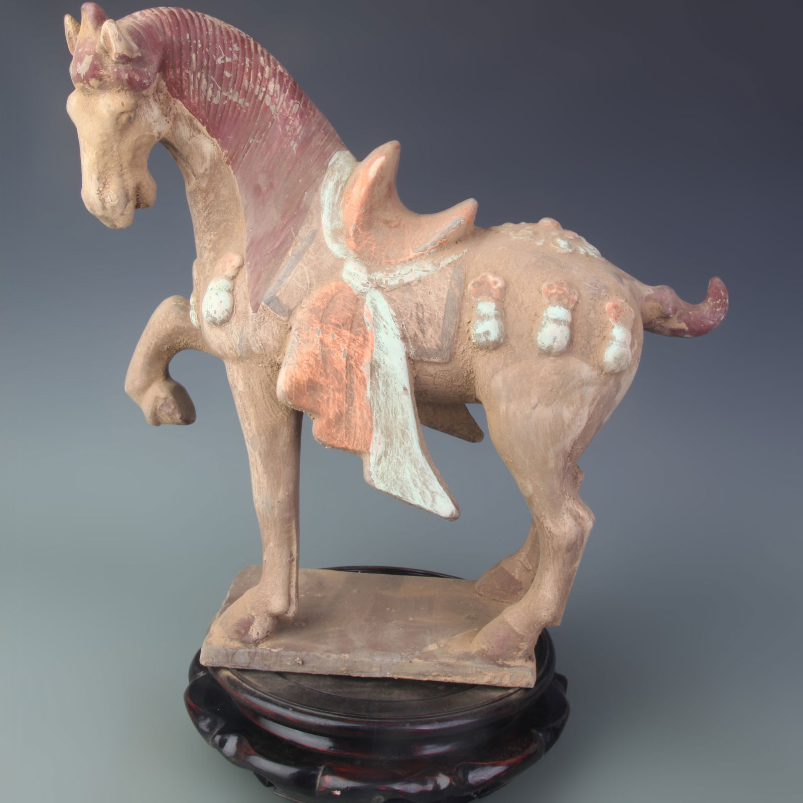 THREE-COLORED GLAZED HORSE FIGURINE (1 of 5)