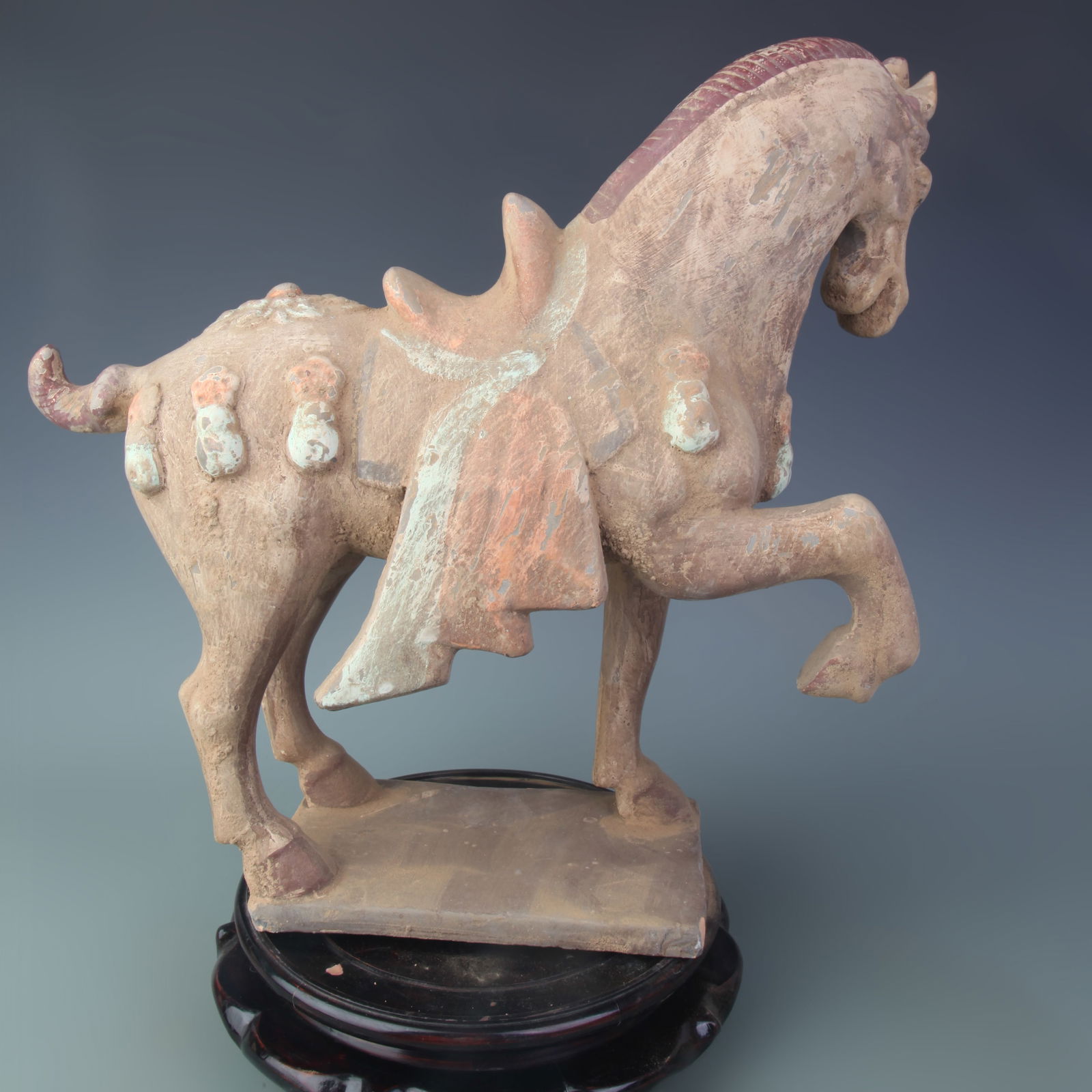THREE-COLORED GLAZED HORSE FIGURINE - 4
