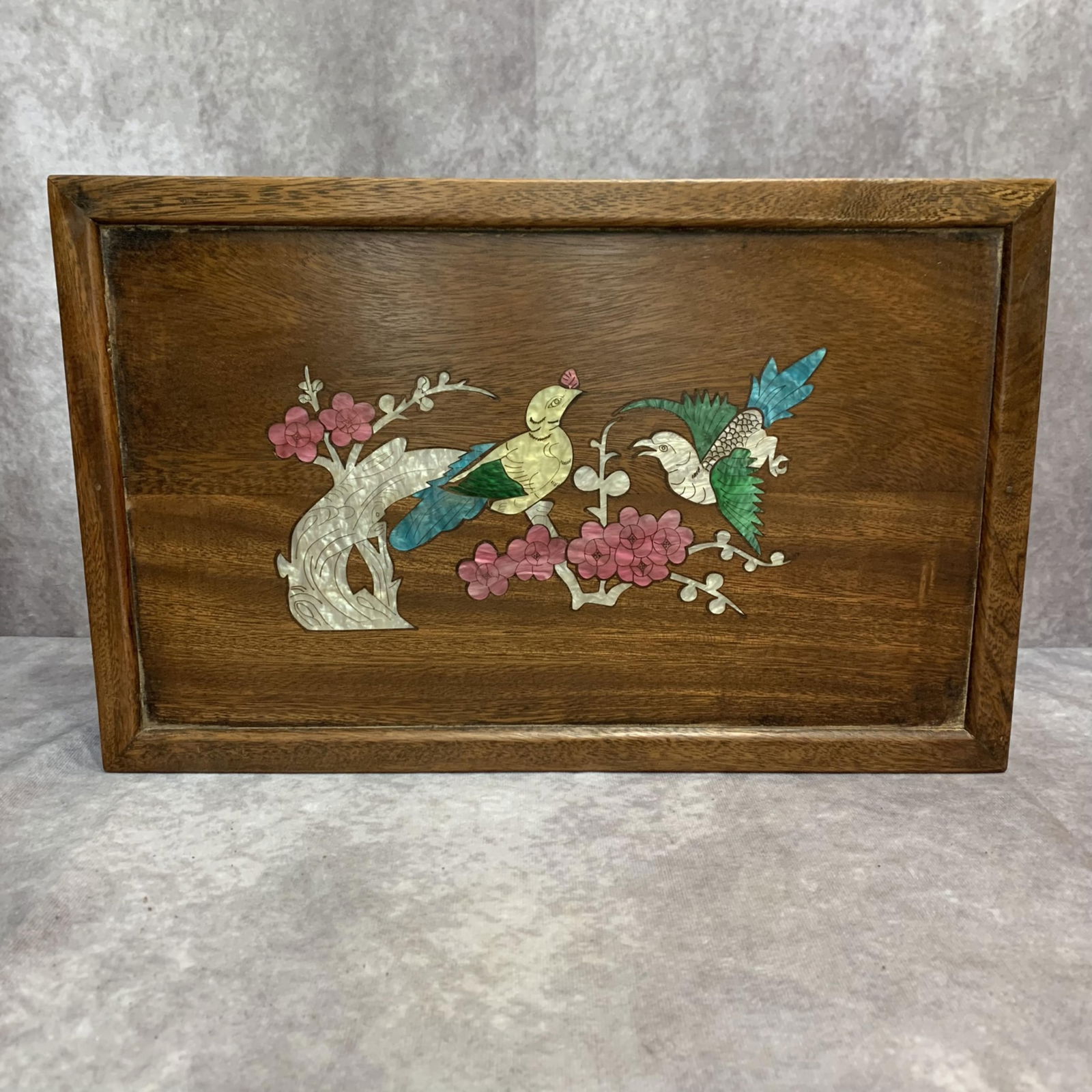 A FINE BOXWOOD MADE SMALL TABLE INLAY WITH SHELL - 5