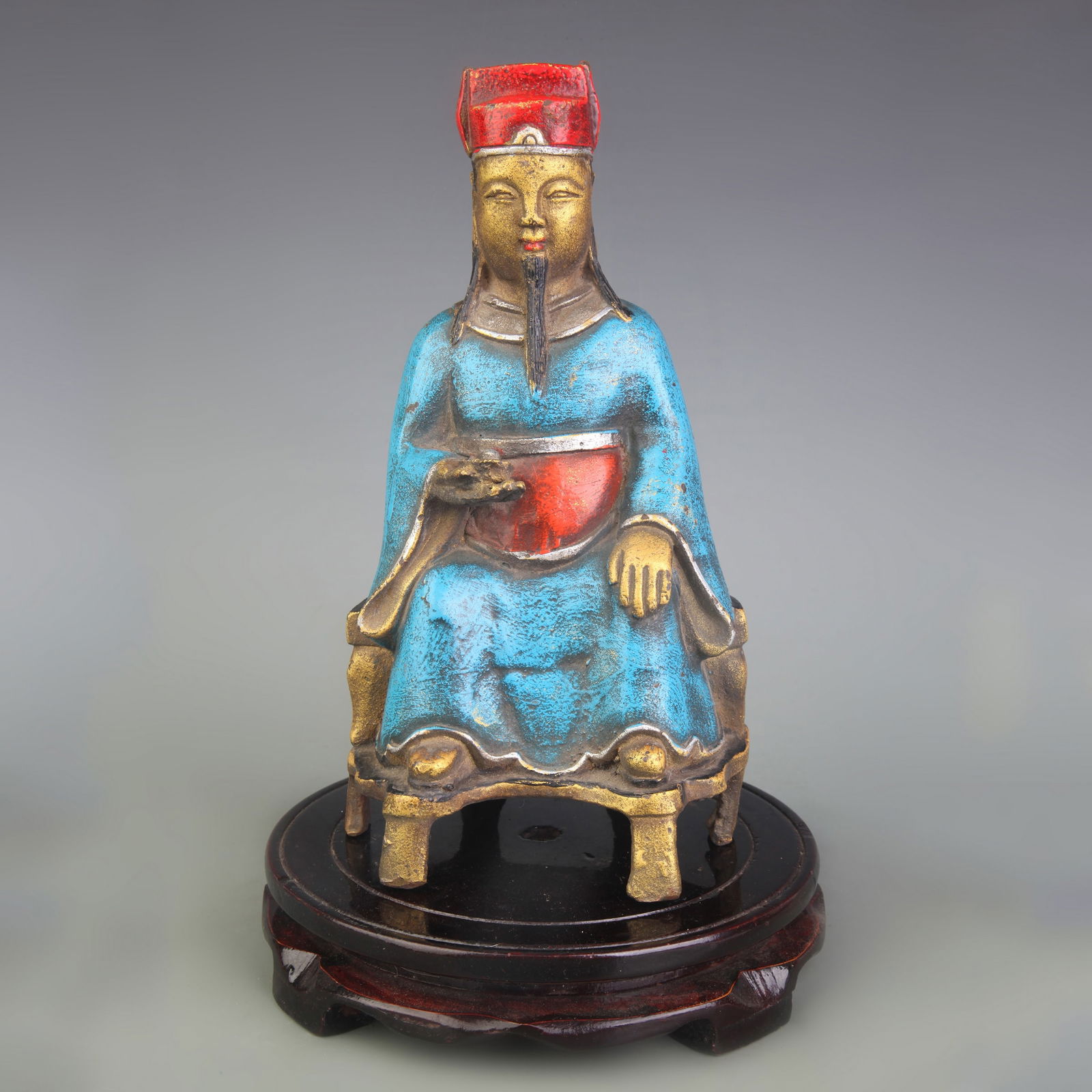 A FINE COLORED OFFICIAL WEALTH GOD STATUE (1 of 5)