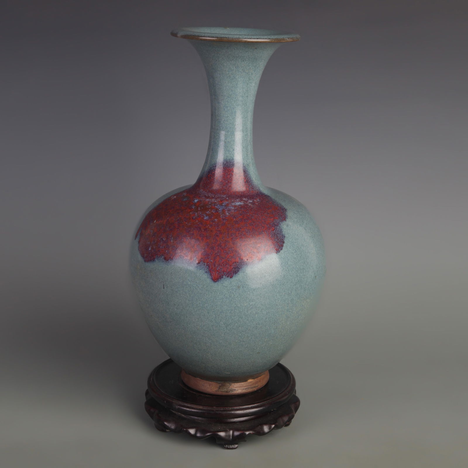 JUN WARE APPRECIATION VASE: Song Dynasty Style; Width: 5.8 inch; High: 11.2 inch