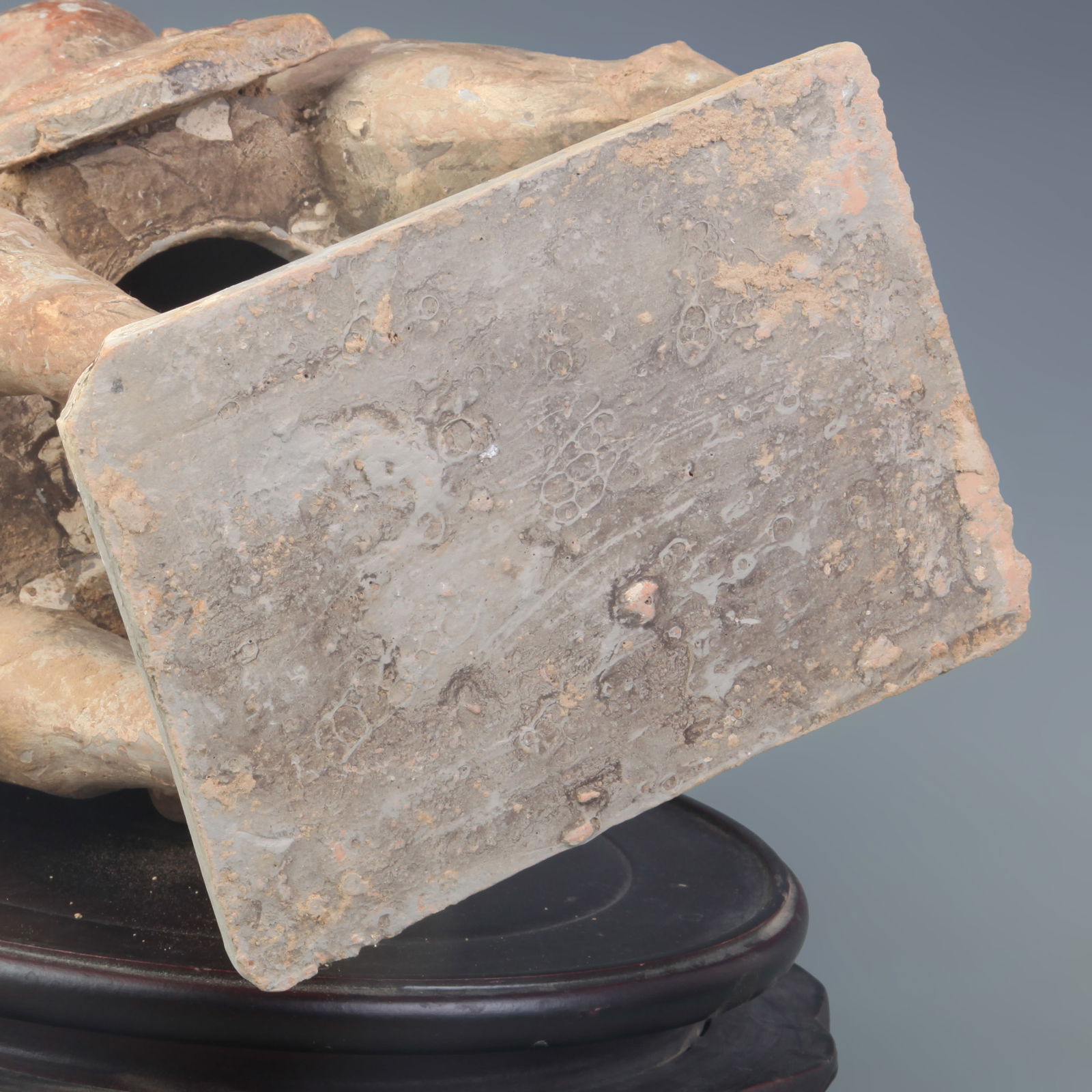 A LARGE PAINTED POTTERY CAMEL FIGURE - 5