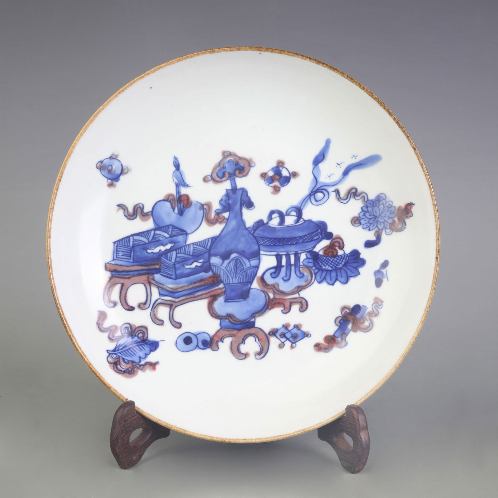 YOU LI HONG GLAZED FLOWER PATTERN PORCELAIN PLATE (1 of 5)