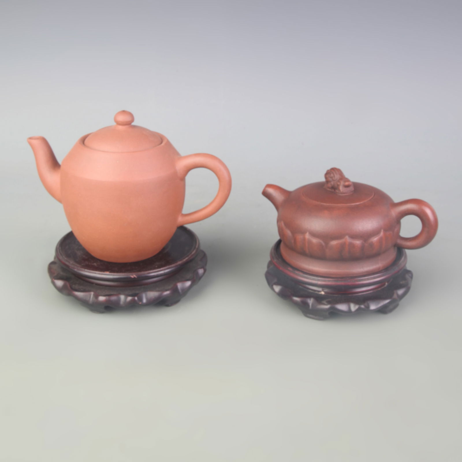 PAIR OF YI XING ZISHA TEAPOT: Modern, High: 3.0 inch to 5.0 inch;