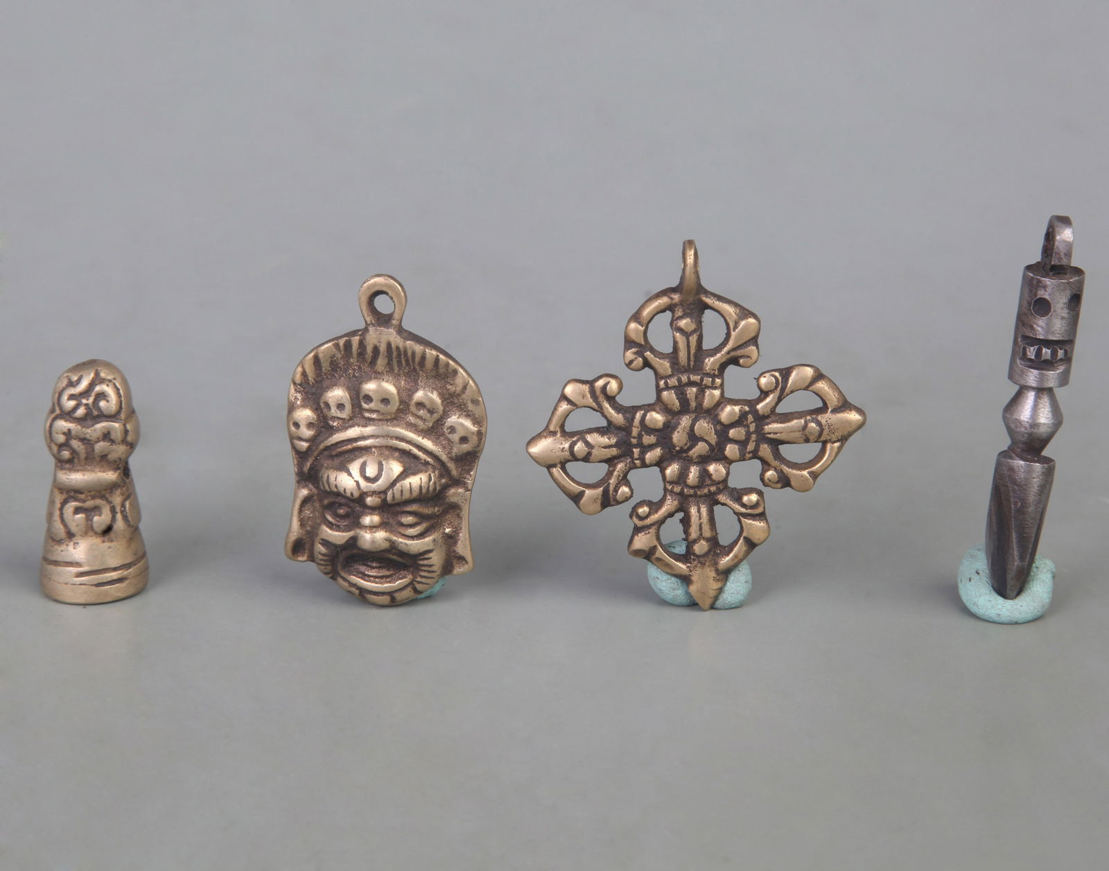 GROUP OF TIBETAN BUDDHISM INSTRUMENTS PHURBA: Qing Dynasty; Long: 2.2 inch to 1.2 inch;