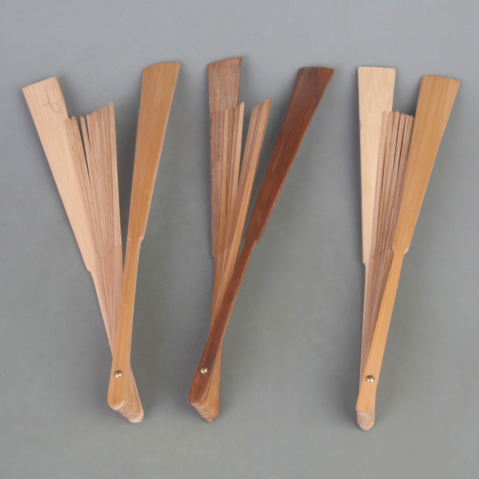 GROUP OF THREE SMALL BAMBOO FAN FRAME - 6