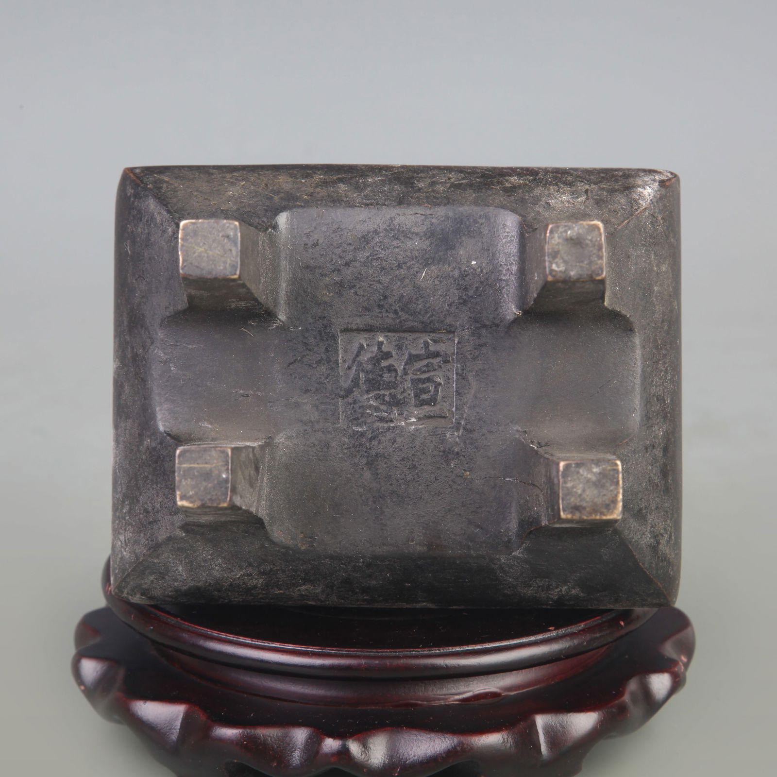 A FINE SQUARE INCENSE BURNER WITH EARS - 5