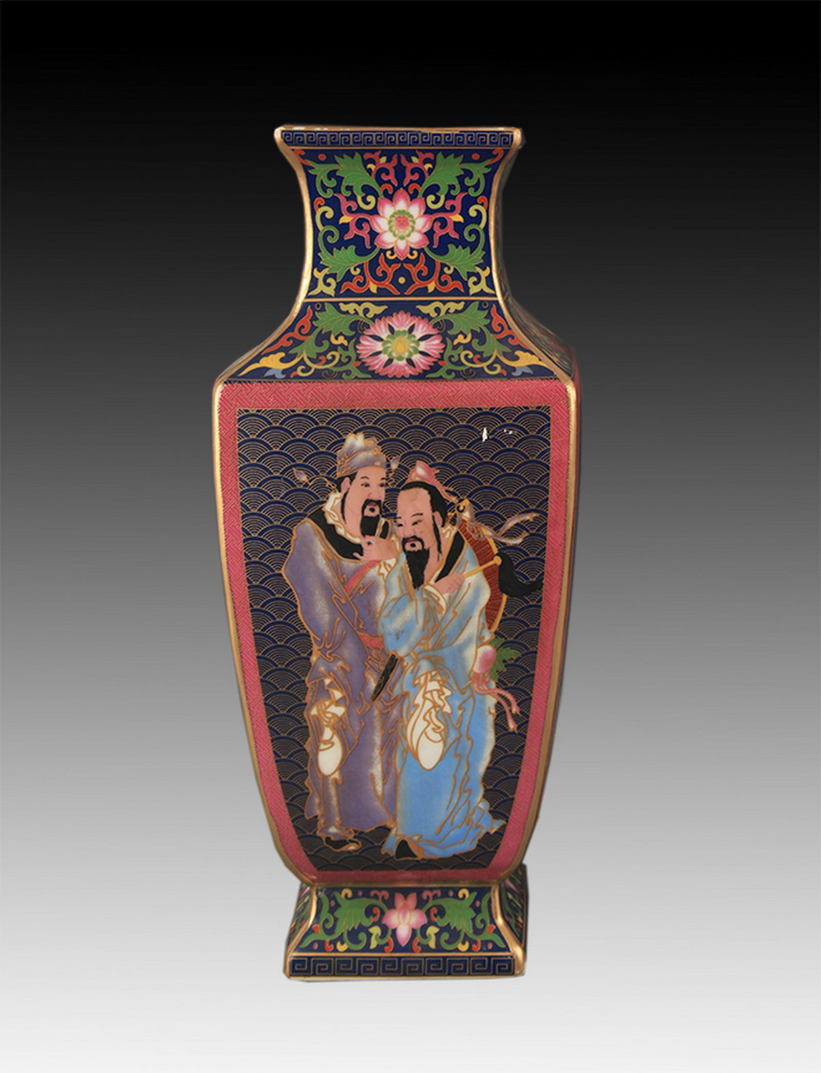 ENAMEL COLOR CHARACTER PATTERN PORCELAIN VASE: Qing Dynasty Yong Zheng Period; High: 12.00 inch; Width: 4.75 inch;