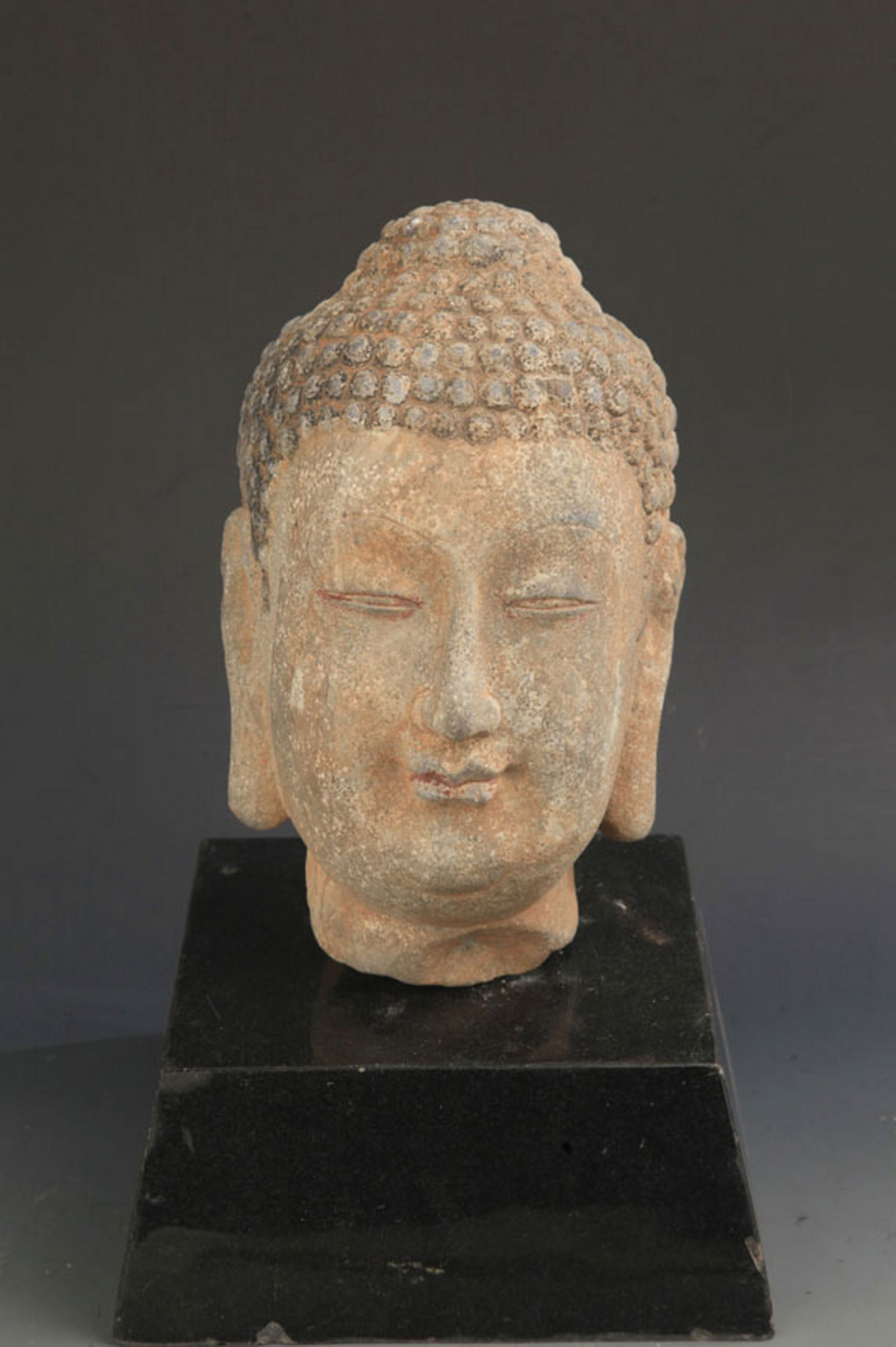 RARE FINELY CARVED STONE BUDDHA HEAD (1 of 4)