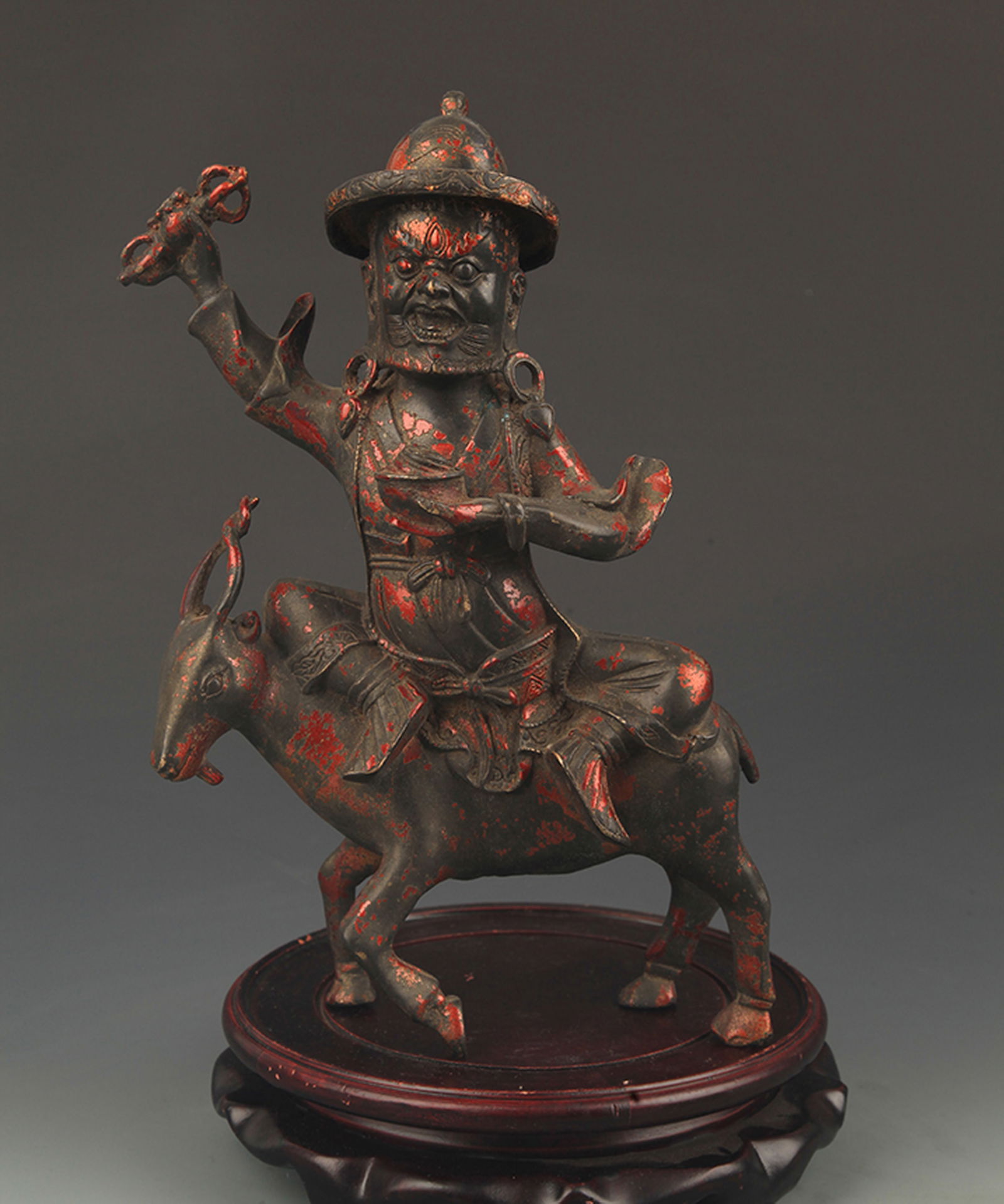 RARE TIBETAN BUDDHISM DHARMA PROTECTOR DHARMAPALA STATUE: 19th Century, ,High: 11.00 inch; Width: 7.0 inch;