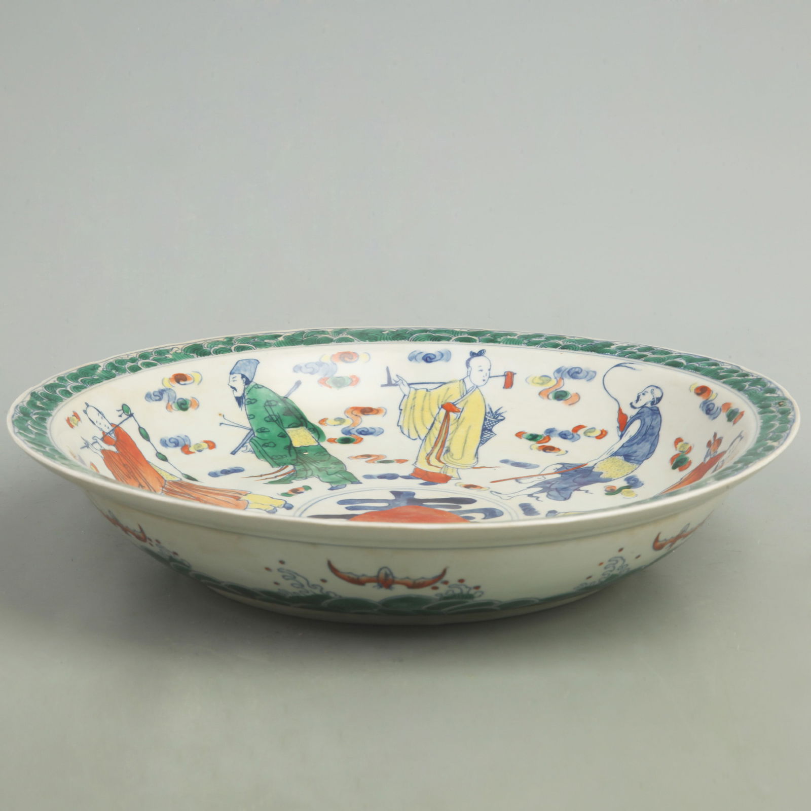 DOUCAI COLOR EIGHT IMMORTAL PATTERN PLATE - 3