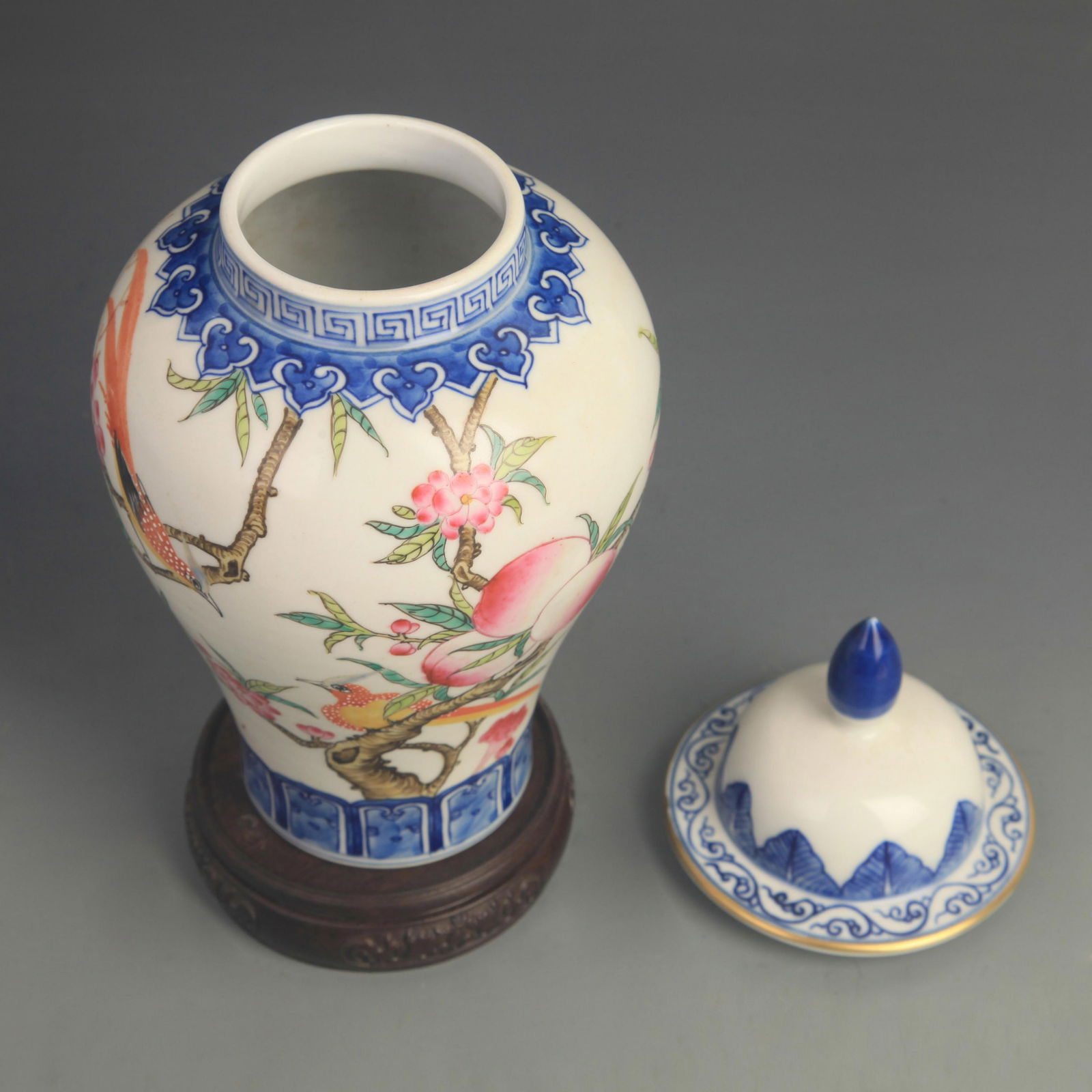 ENAMEL COLOR FLOWER PATTERN GENERAL STYLE VASE - 2