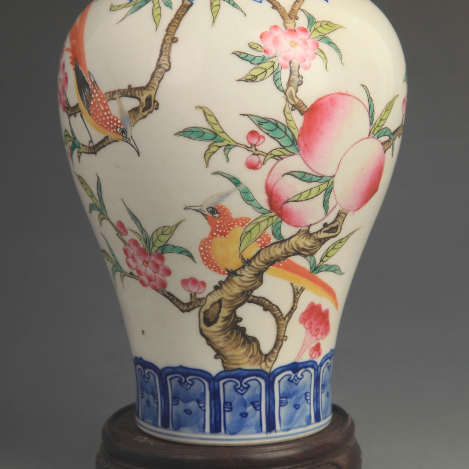 ENAMEL COLOR FLOWER PATTERN GENERAL STYLE VASE - 4