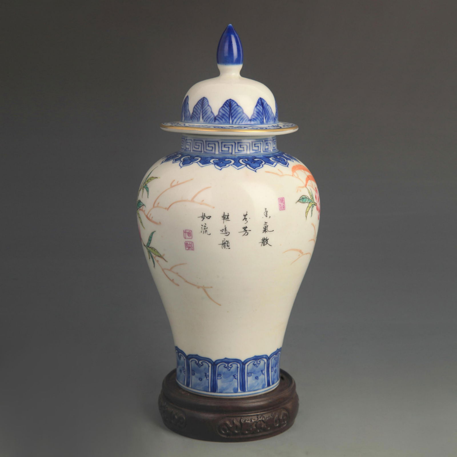 ENAMEL COLOR FLOWER PATTERN GENERAL STYLE VASE - 5