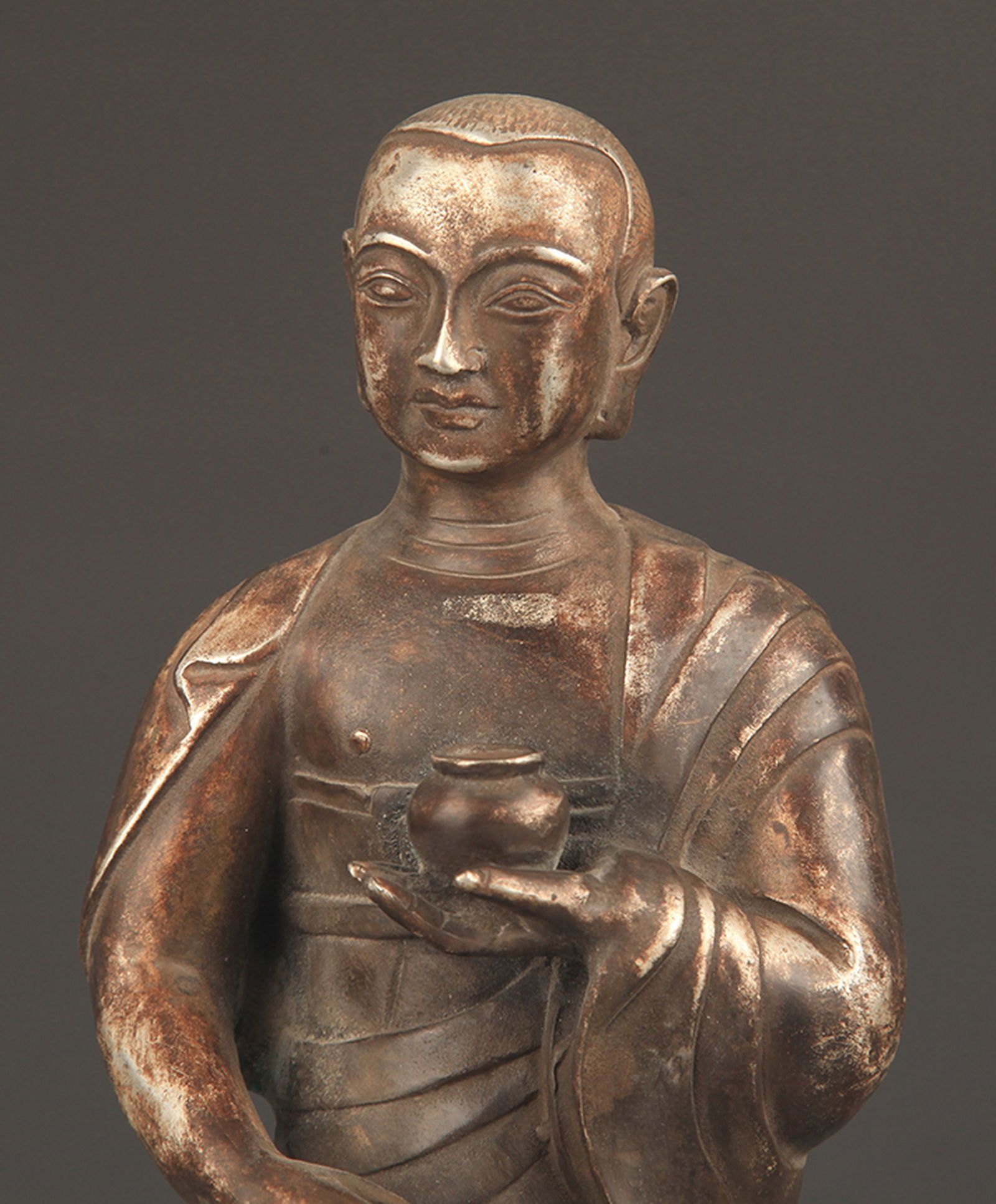 REAR SILVER COVERED VENERABLE RELIC STATUE - 2