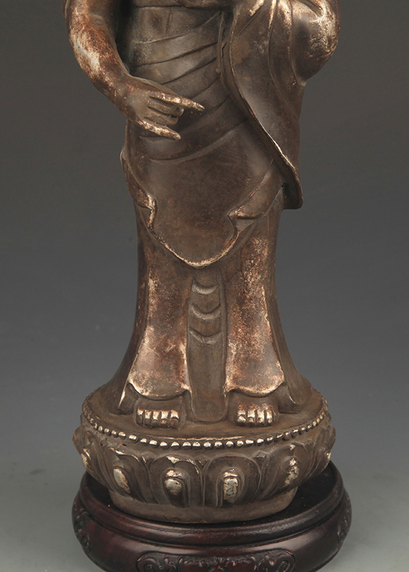 REAR SILVER COVERED VENERABLE RELIC STATUE - 3