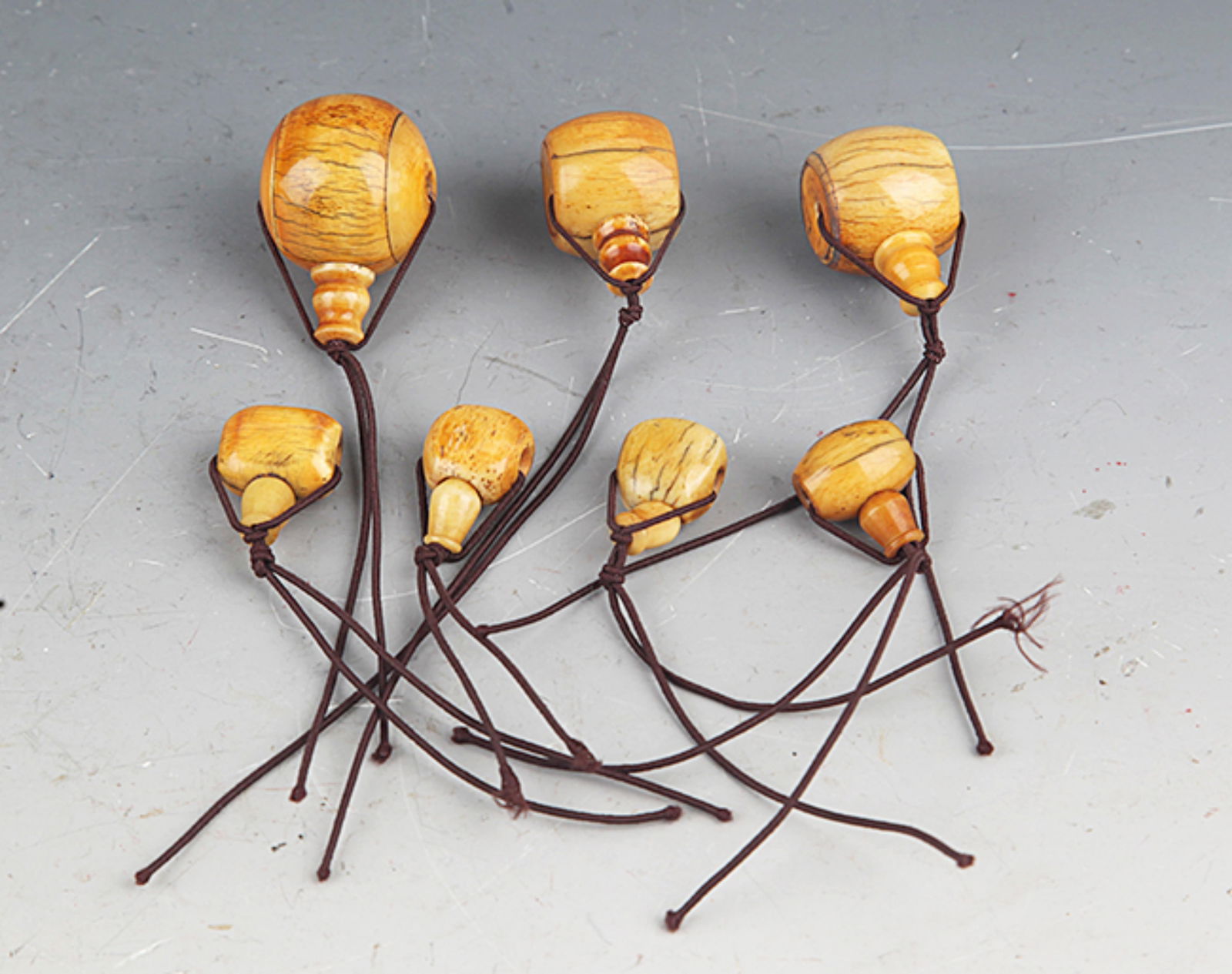 GROUP OF BONE MADE BRACELETS HEADS: Modern, Long: 1.0 inch;