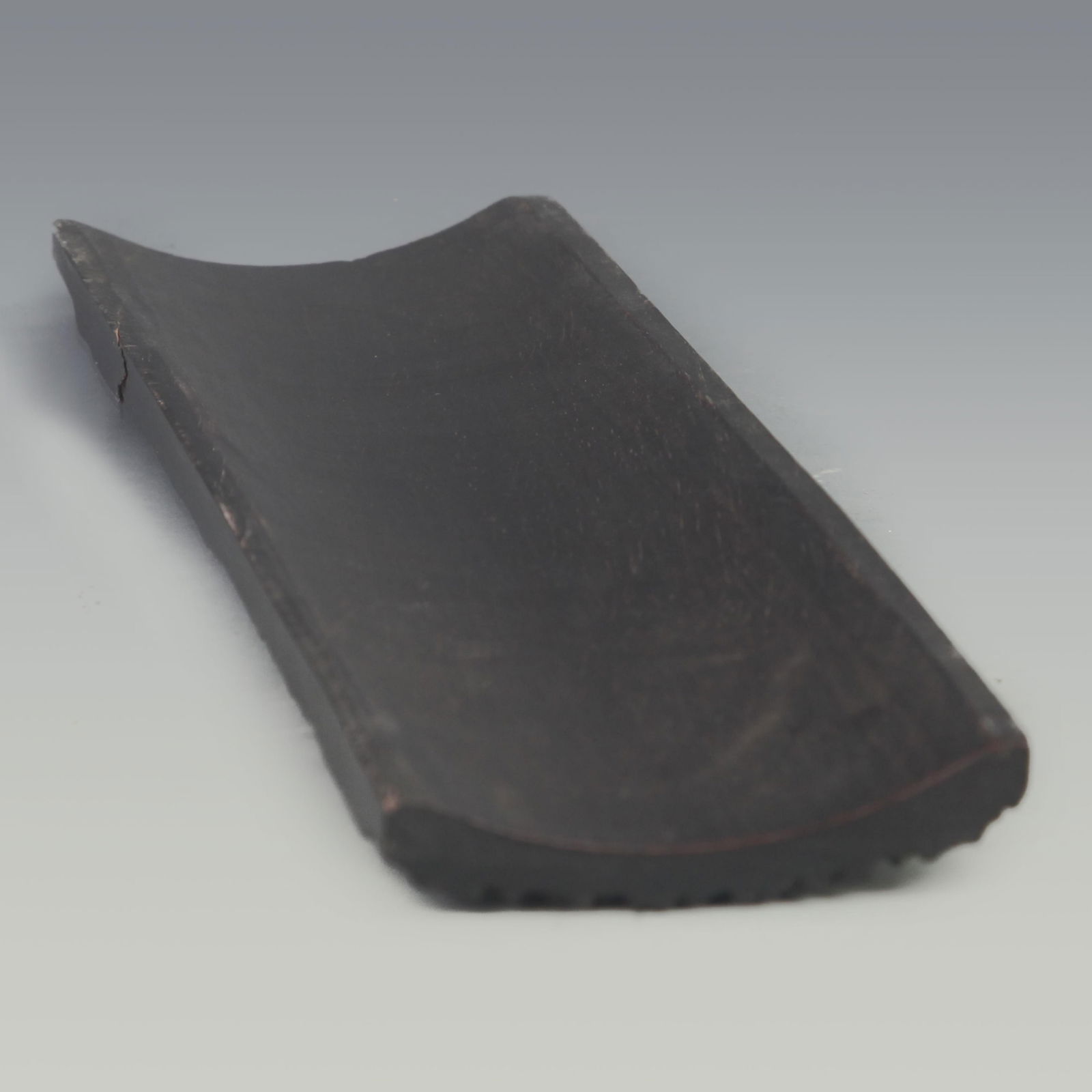 EBONY CARVED "TWO ELDERS PLAYING CHESS" ARM REST - 6