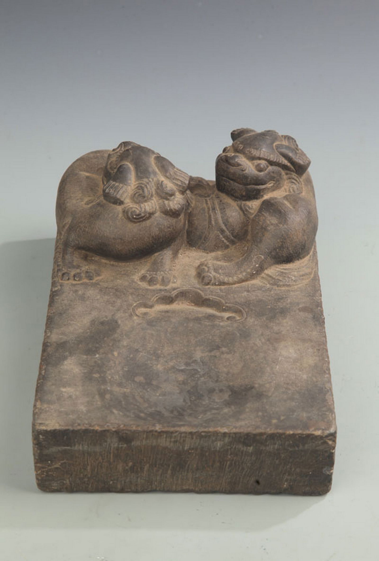 RARE FINELY CARVED RUI SHOU FIGURE STONE INK: 20th Century, High: 4.5 inch; Long: 10.25 inch; Width: 6.75 inch;