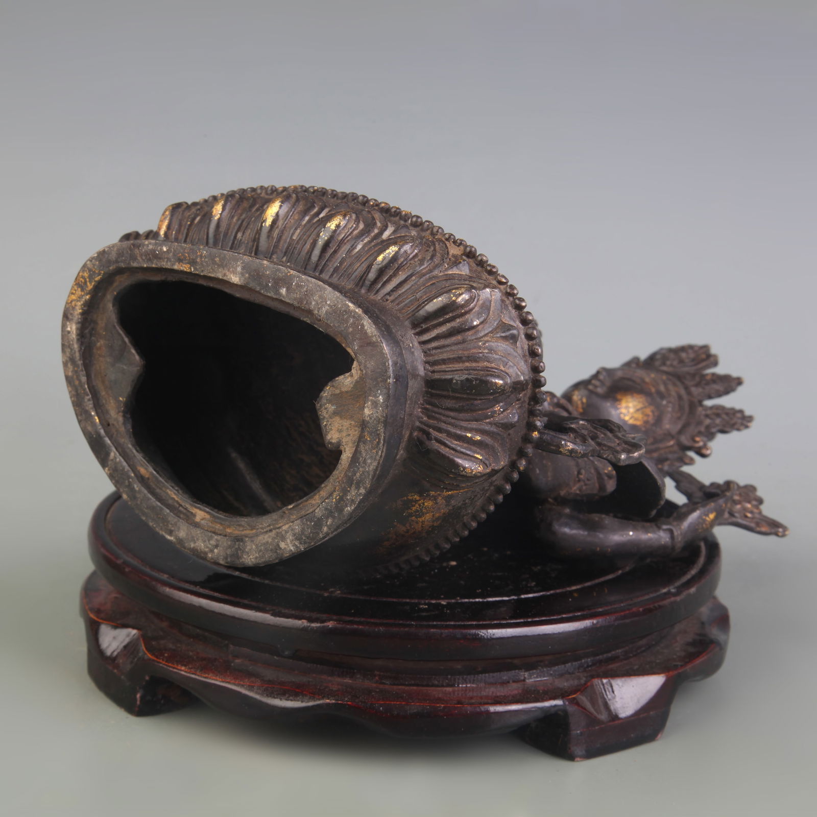 BRONZE FOUR ARMED GUANYIN STATUE - 5