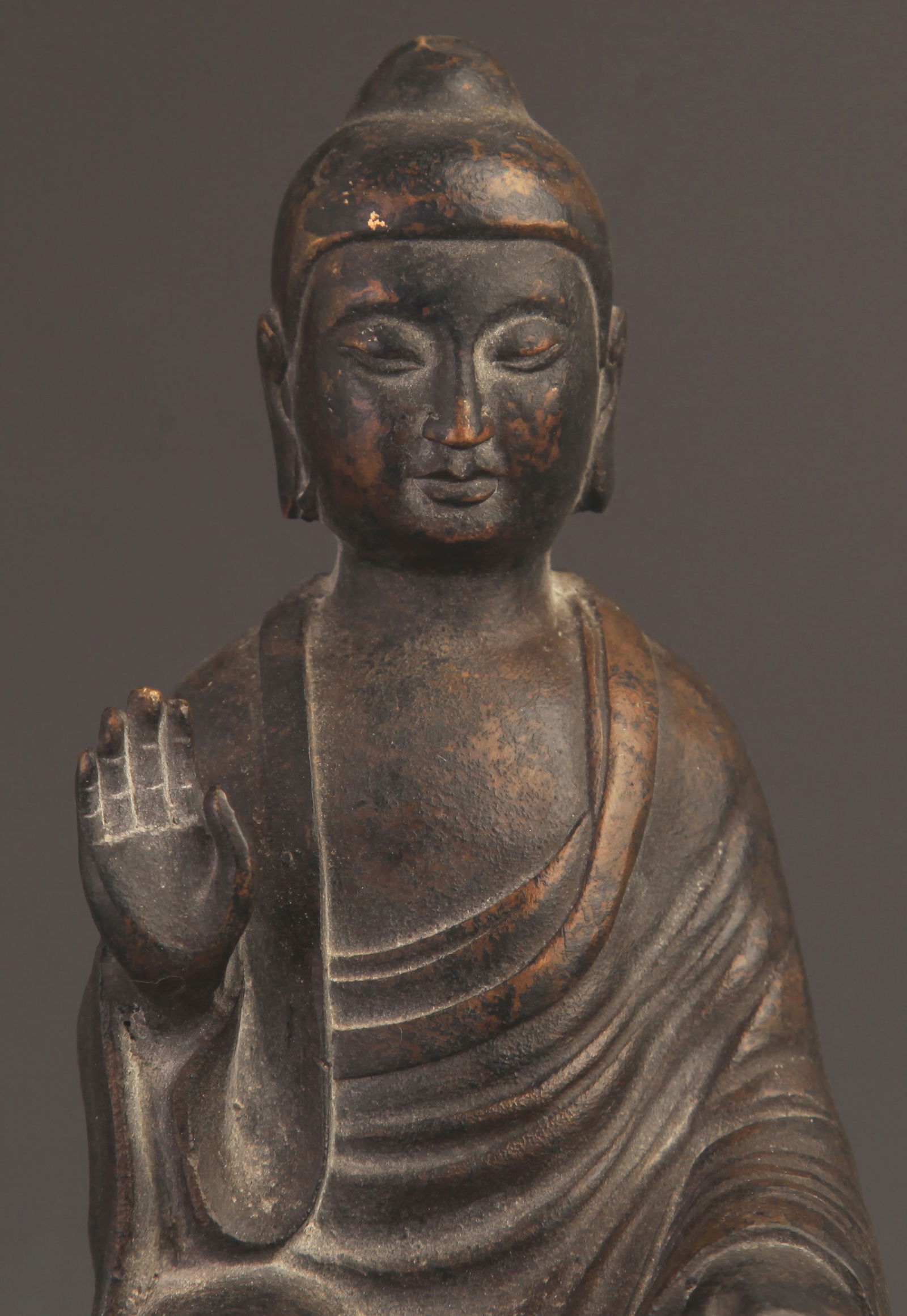 RARE FINE BRONZE SHAKYAMUNI STATUE - 2