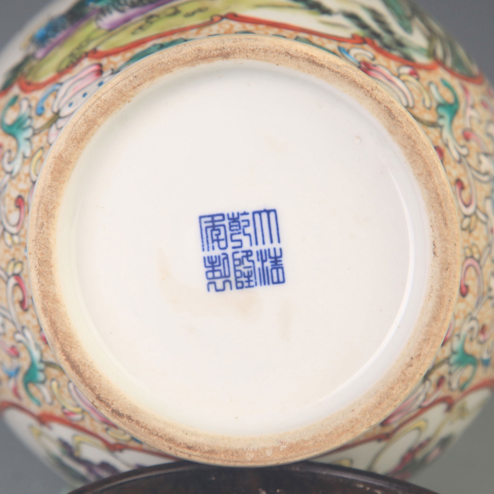 RARE FAIENCE COLOR LION PLAYING PATTERN GENERAL VASE - 7