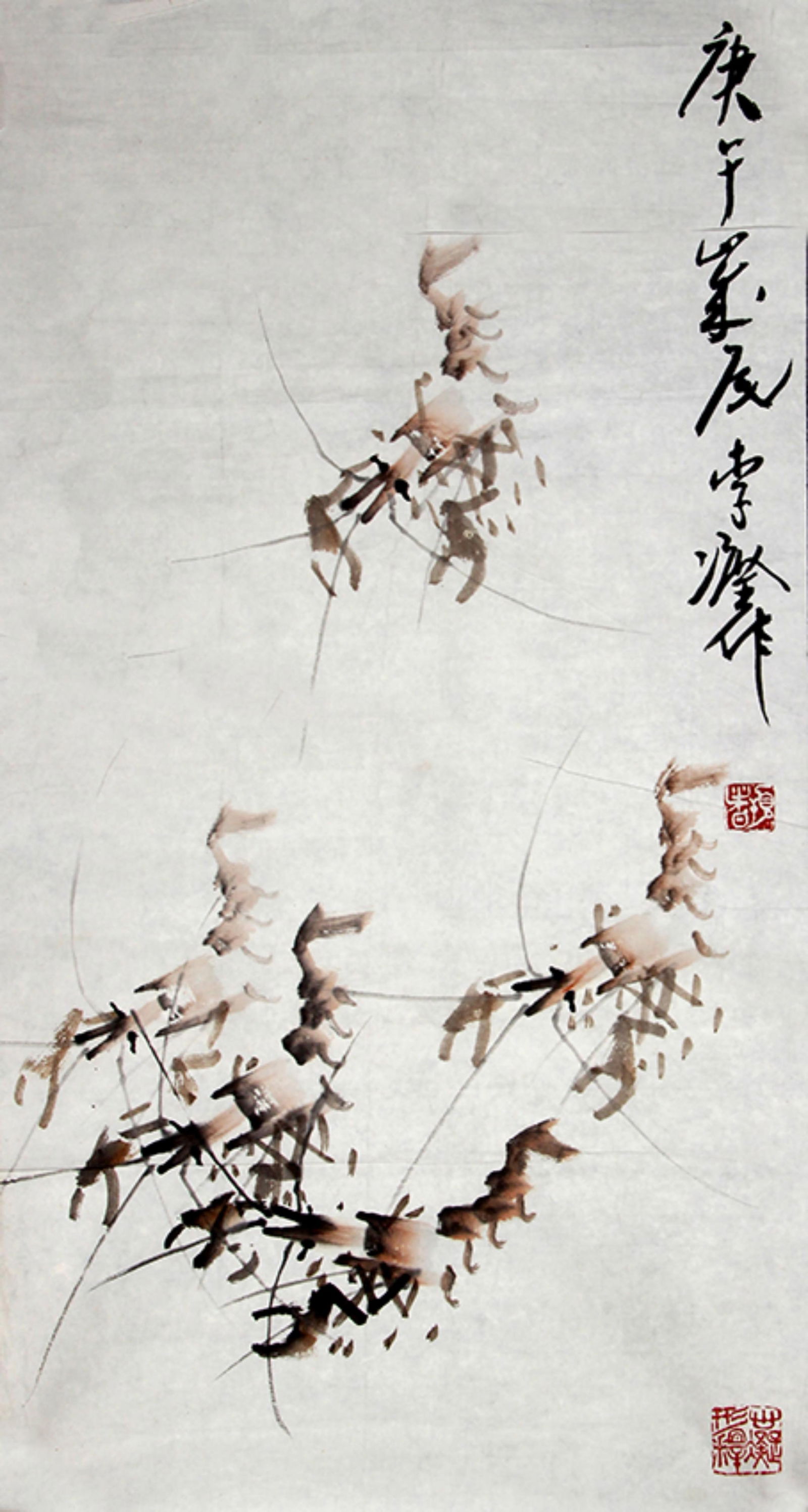 CHINESE PAINTING ATTRIBUTED TO LI HAN: Contemporary, High: 34.3 inch; Width: 18.7 inch;