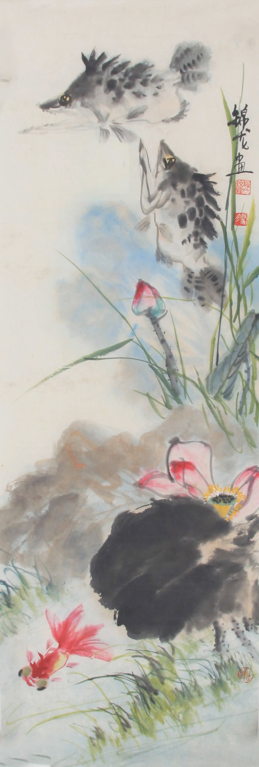 CHINESE PAINTING ATTRIBUTED TO CHENG JING LONG: Contemporary, High:36.00in; Width: 12.00in