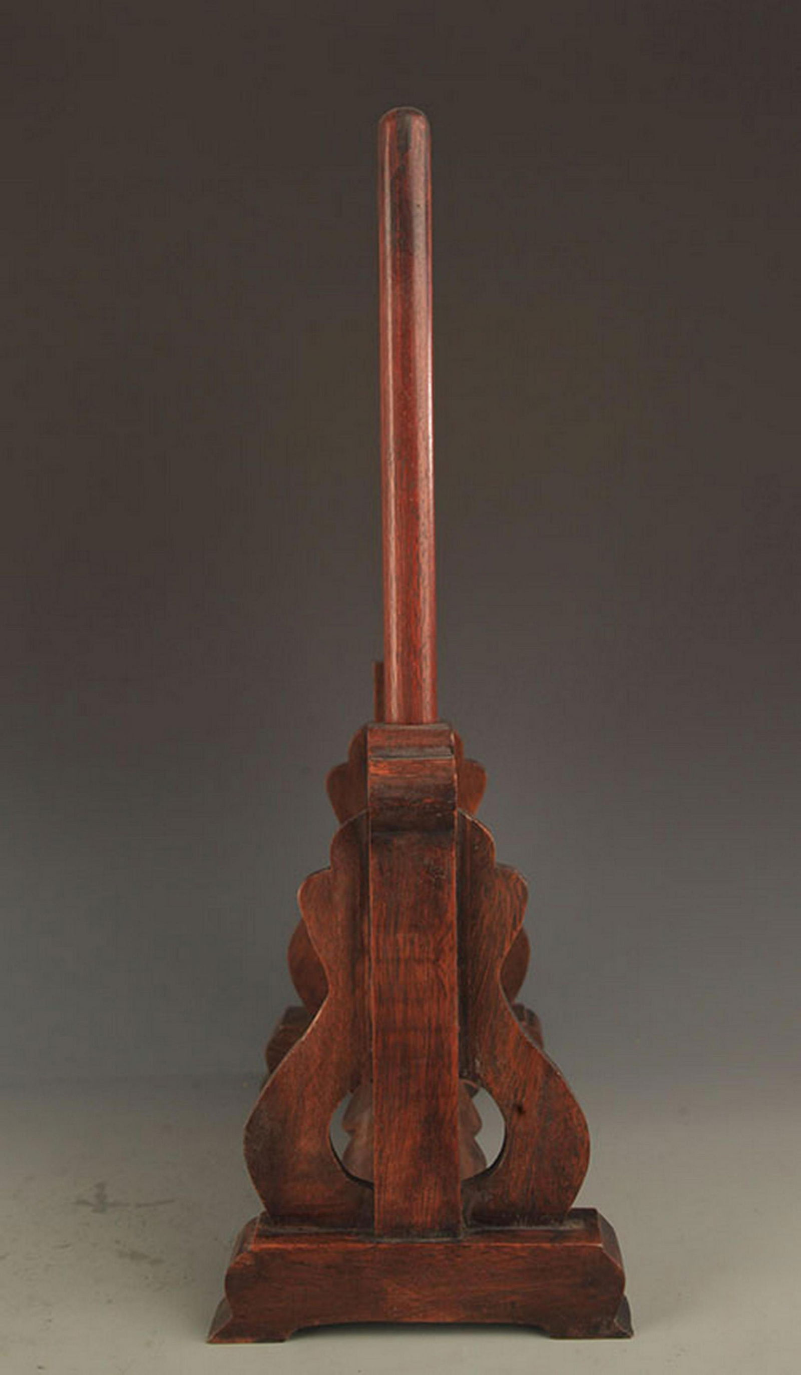 A FINE REDWOOD MADE TABLE PANEL INLADE WITH SHELL - 4