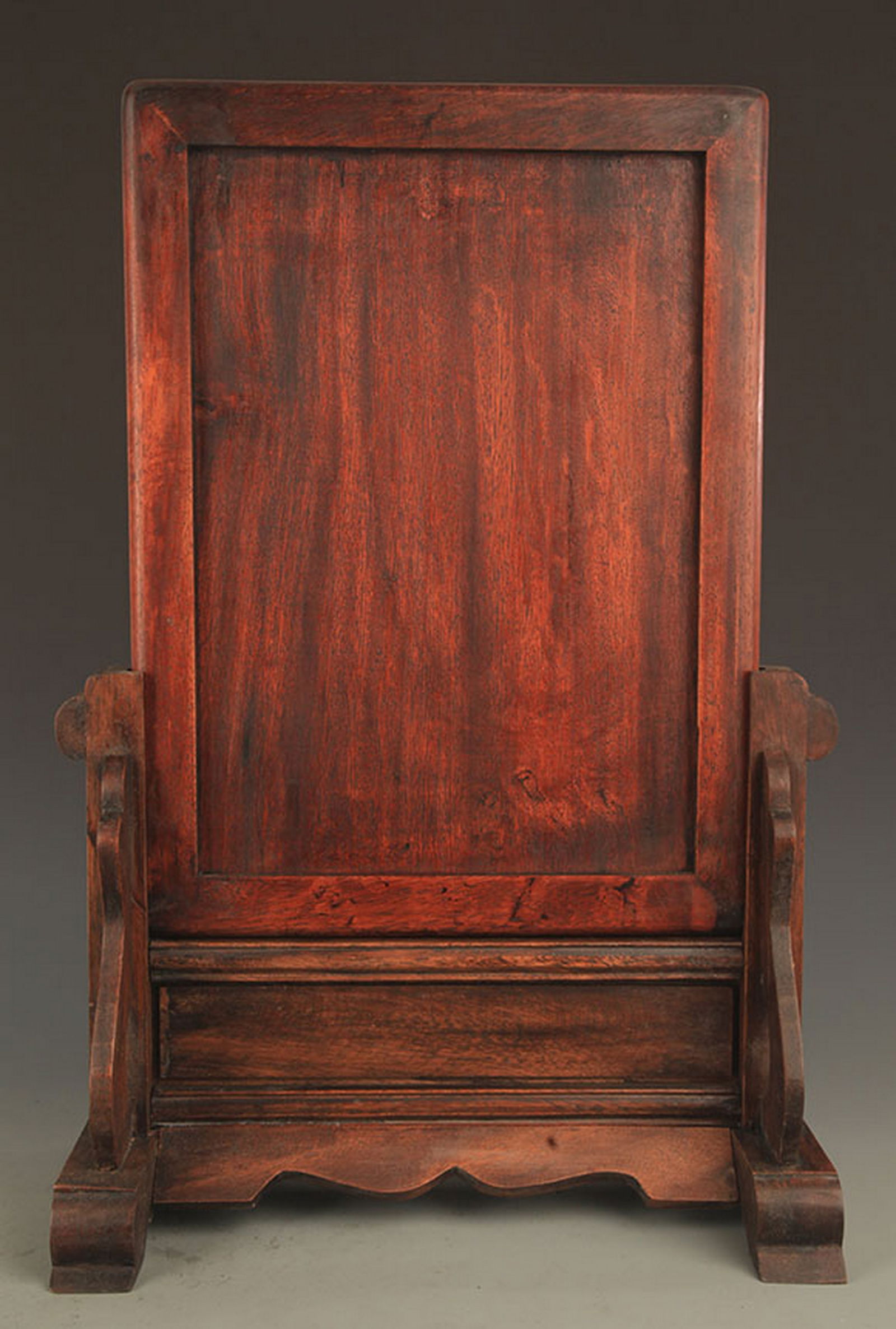 A FINE REDWOOD MADE TABLE PANEL INLADE WITH SHELL - 5