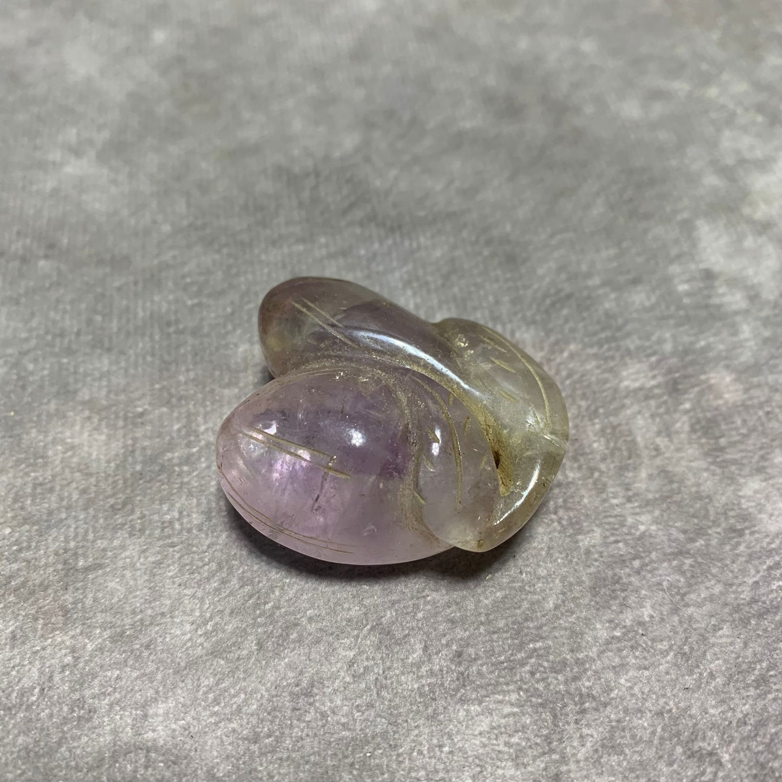 AMETHYST PENDANT WITH DOUBLE MELON DESIGN: Modern; Long: 1.5 inch; Width: 1.1 inch; High: 0.7 inch;