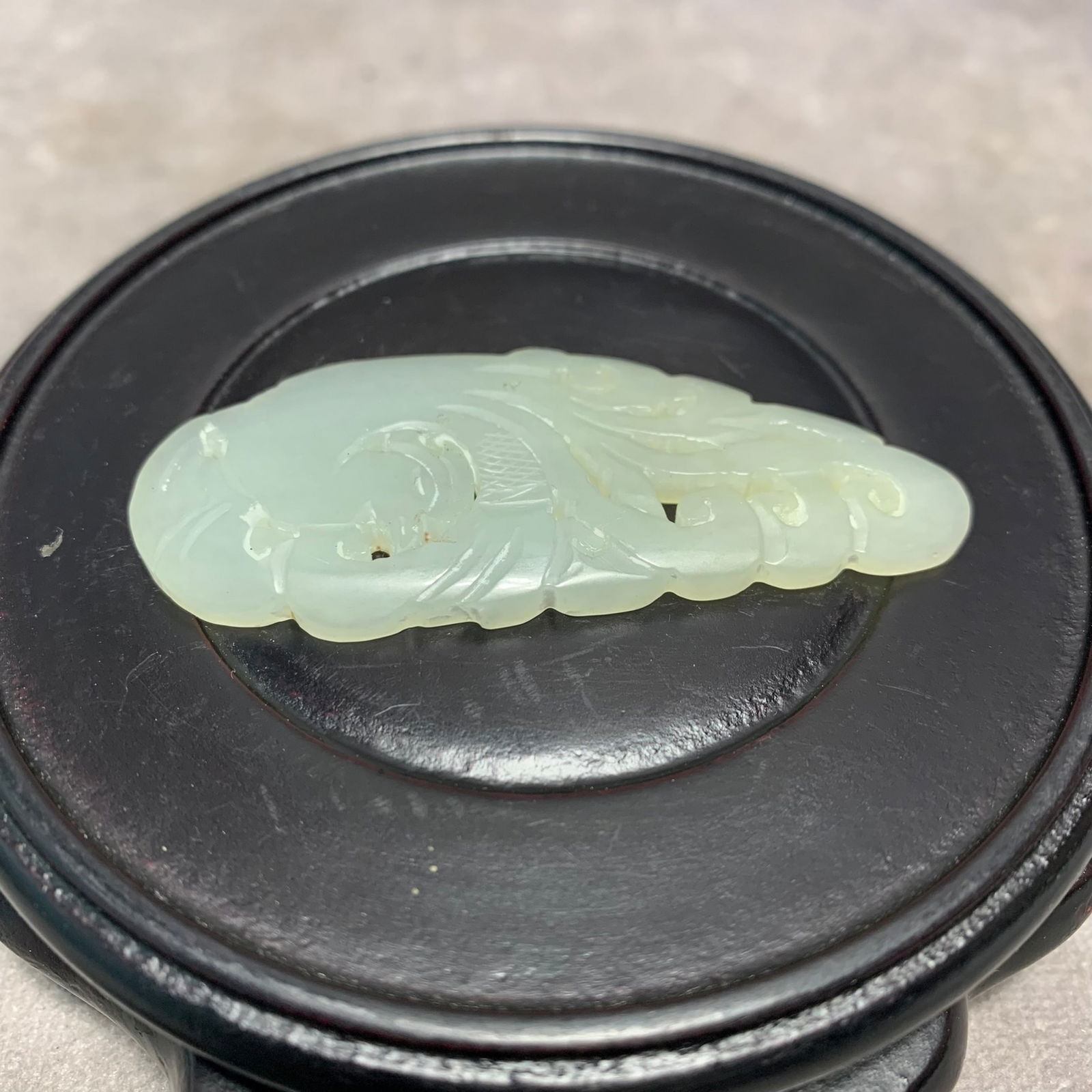 HETIAN WHITE JADE PENDANT WITH PHOENIX DESIGN: Modern; Long: 2.6 inch; Width: 1.1 inch; High: 0.1 inch;