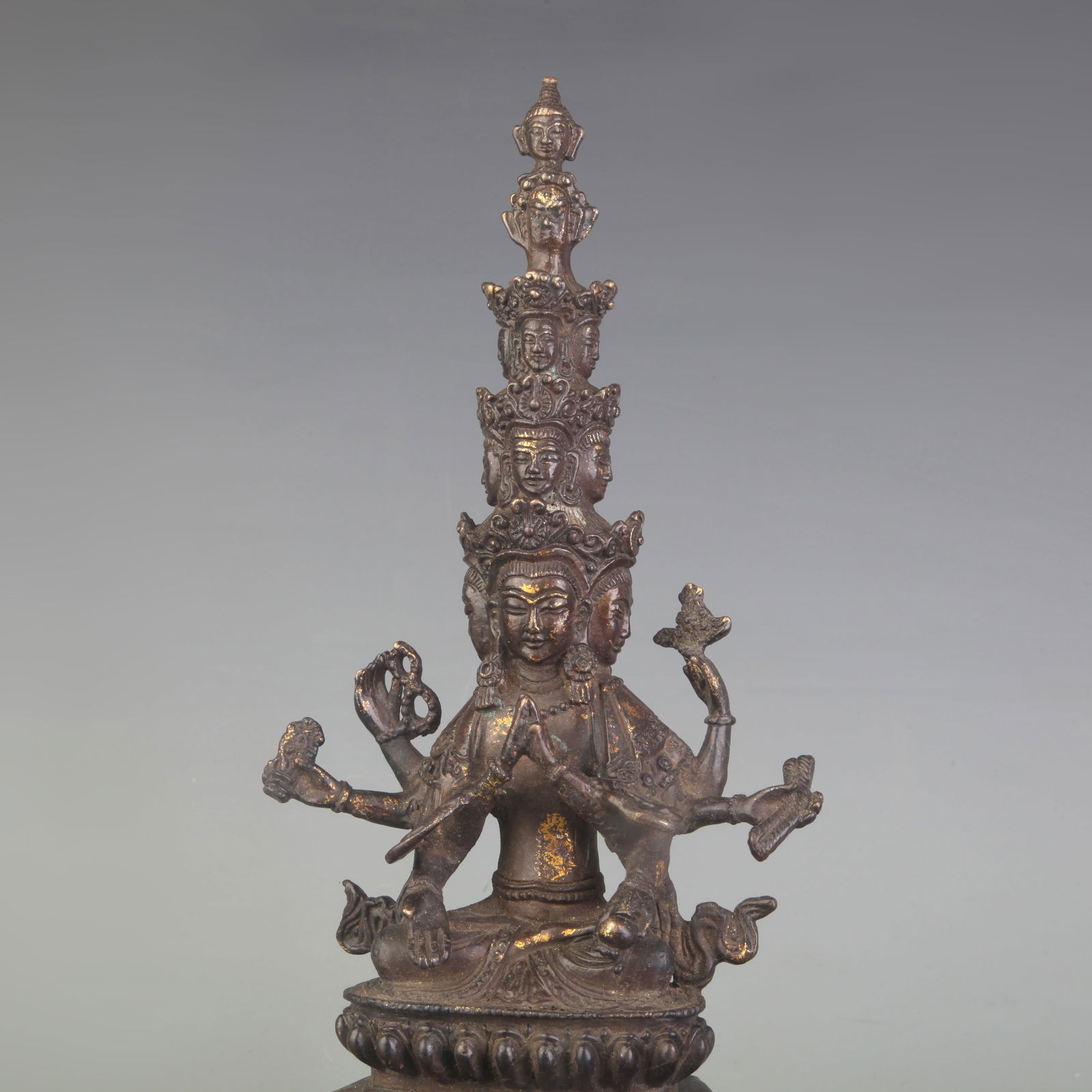 BRONZE THOUSAND-FACED BUDDHA STATUE - 2