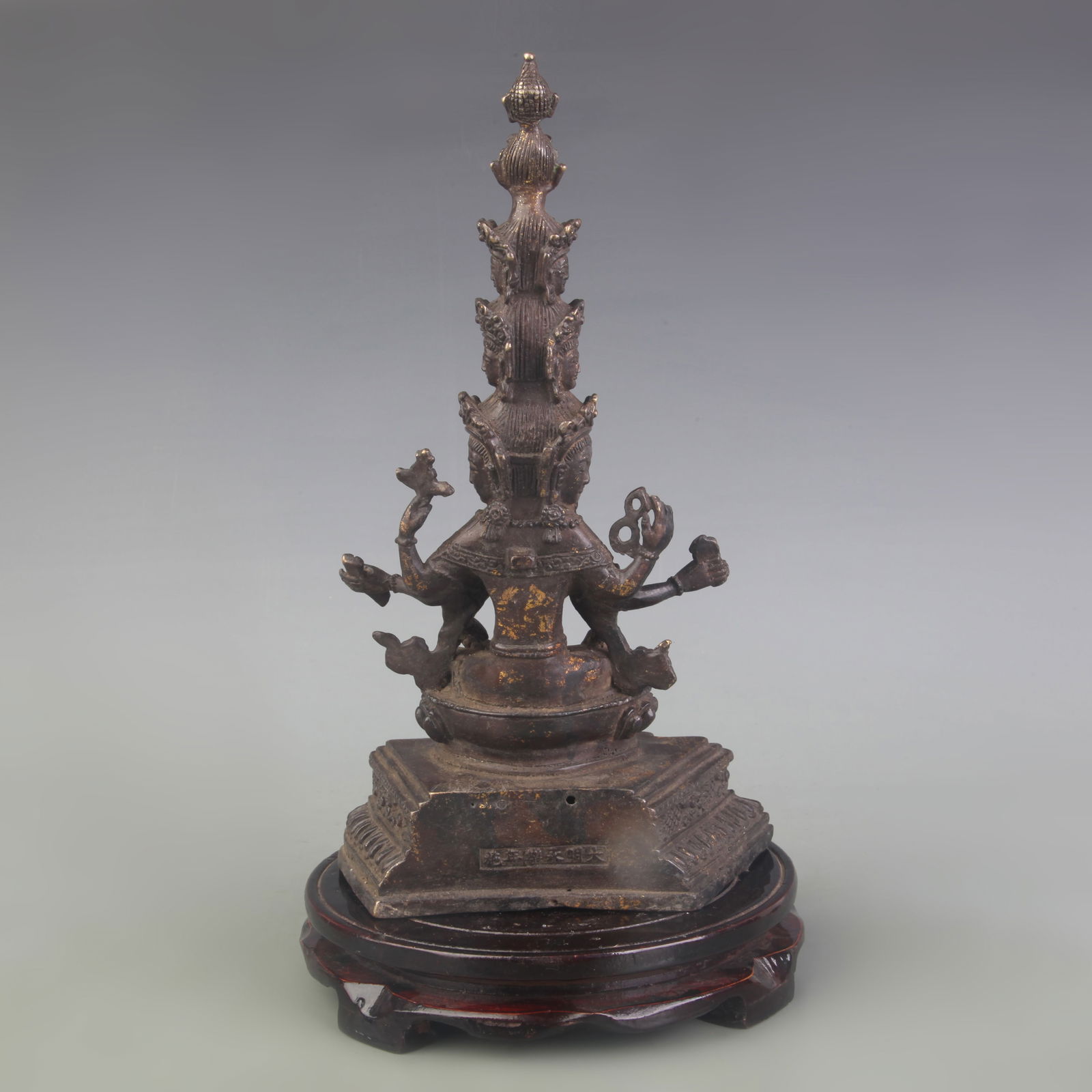 BRONZE THOUSAND-FACED BUDDHA STATUE - 4