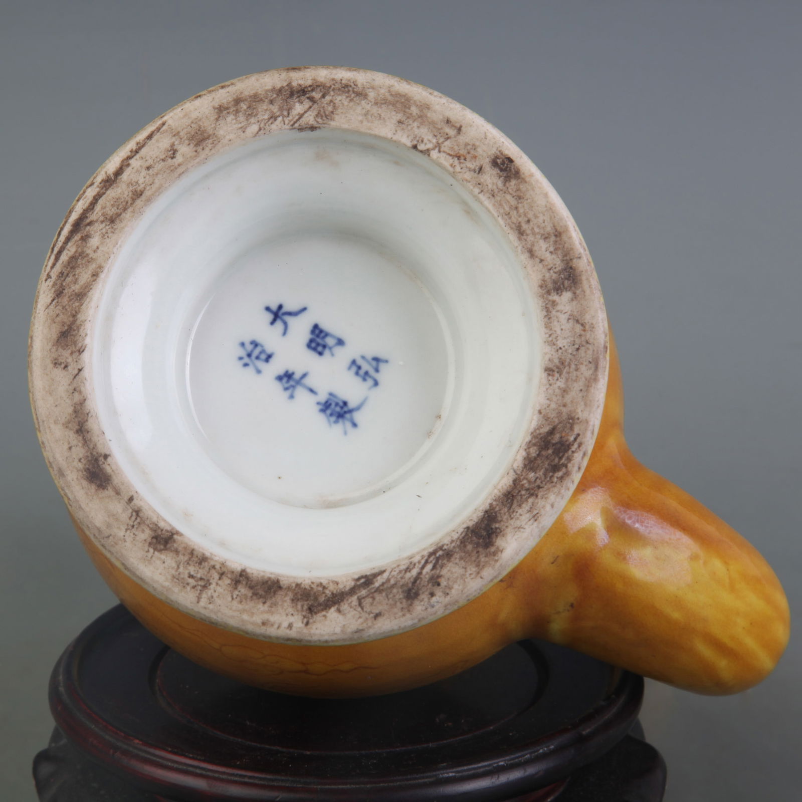 YELLOW-GLAZED INCISED DRAGON PATTERN BIANBA EWER - 5