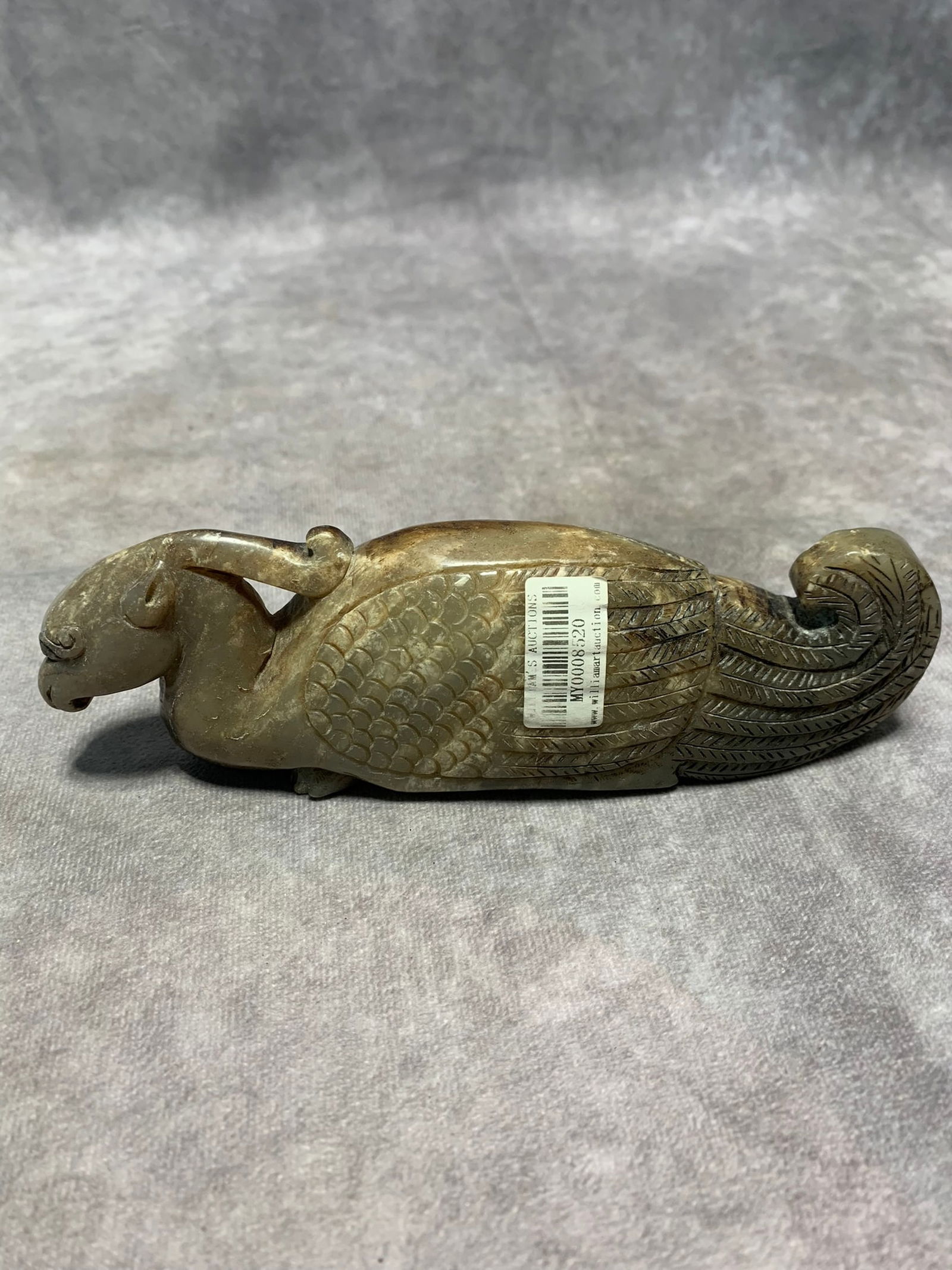 MING DYNASTY HETIAN JADE PHOENIX ORNAMENT: Ming Dynasty Style; Long: 6.9 inch; Width: 1.9 inch; High; 2 inch;