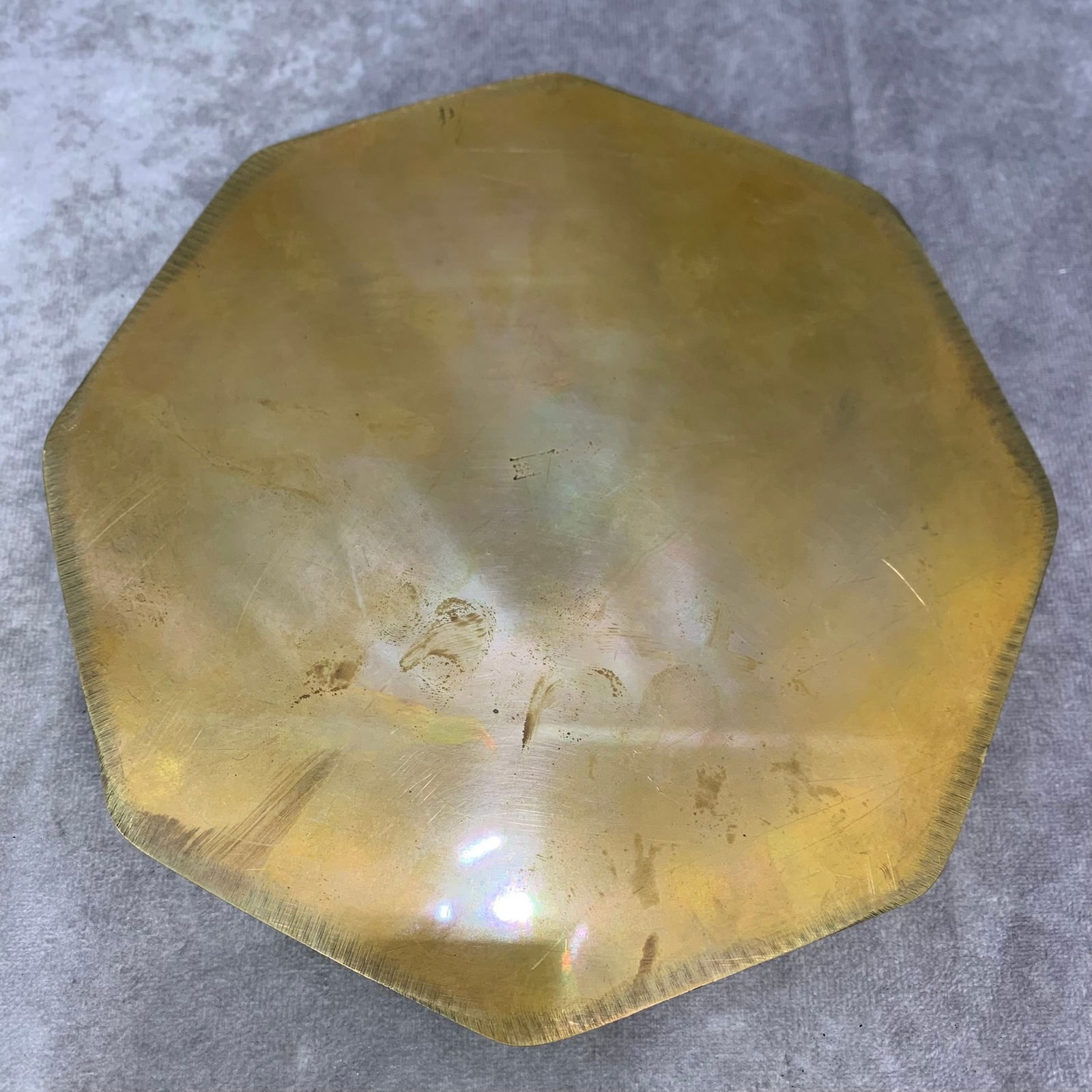 A FINE PHOENIX PATTERN EIGHT SIDED BRONZE PLATE - 5