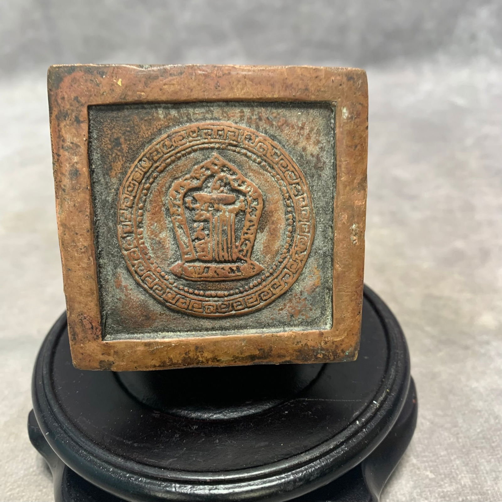 BRONZE AND SILVER-INLAID BUDDHIST STUPA - 6