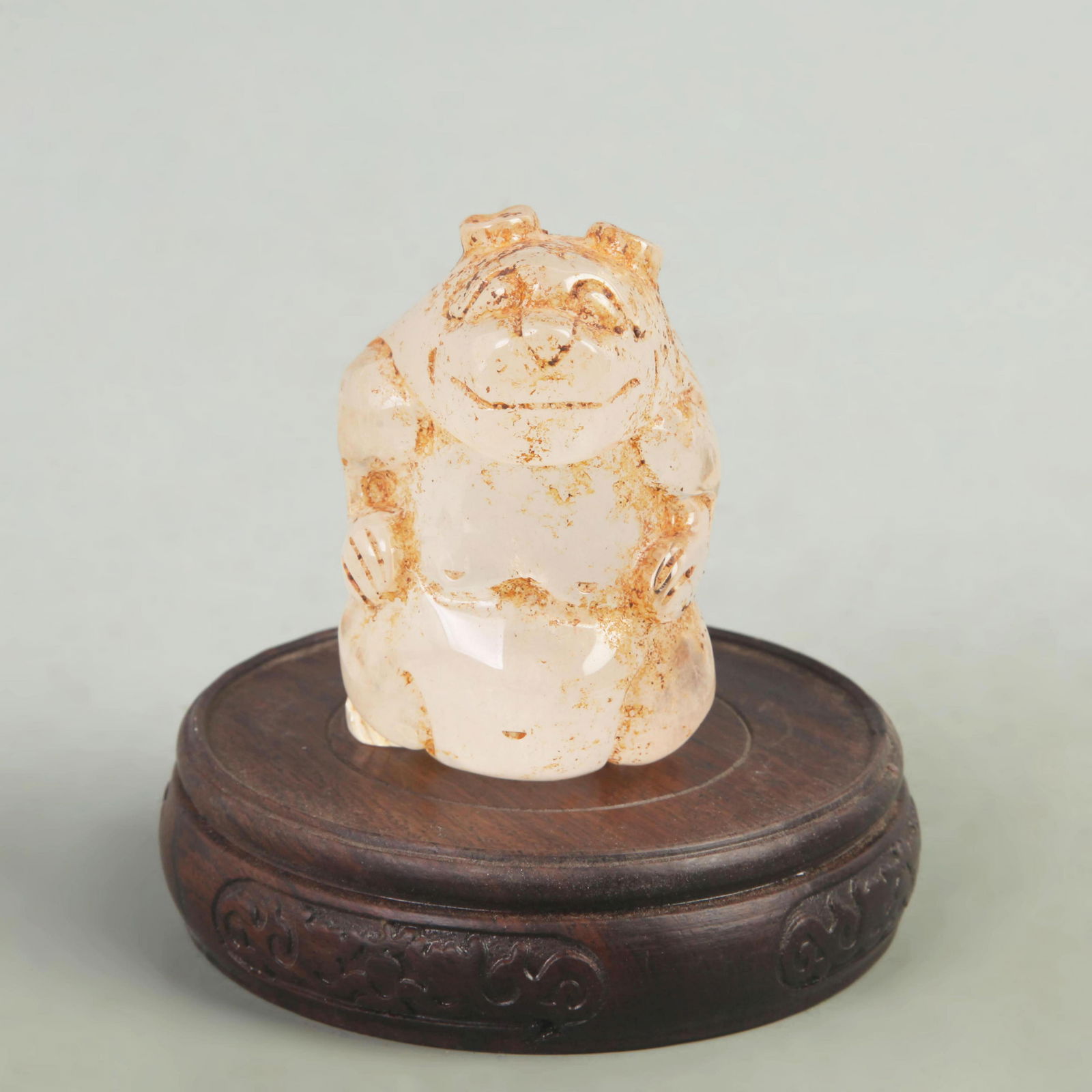 RARE FINE SMALL CRYSTAL BEAR FIGURE: Tang Dynasty Style; High: 3 inch; Width: 1.8 inch; Long: 1.8 inch;