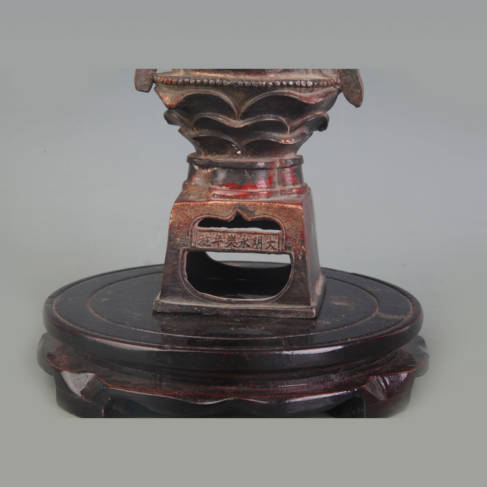 A FINE BRONZE SHAKYAMUNI STATUE - 5