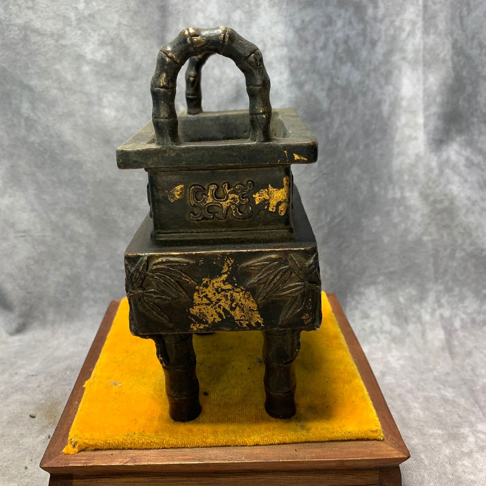 BAMBOO PATTERN FOUR-LEGGED UPRIGHT-EAR SQUARE CENSER - 2