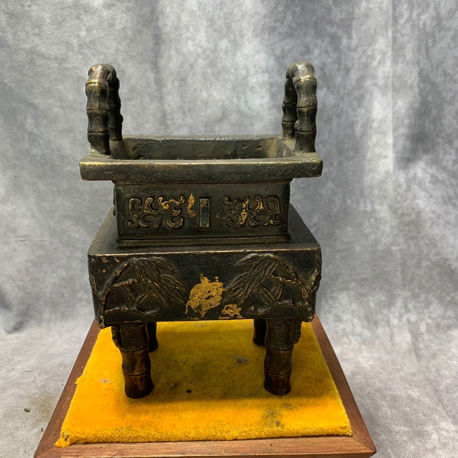 BAMBOO PATTERN FOUR-LEGGED UPRIGHT-EAR SQUARE CENSER - 3